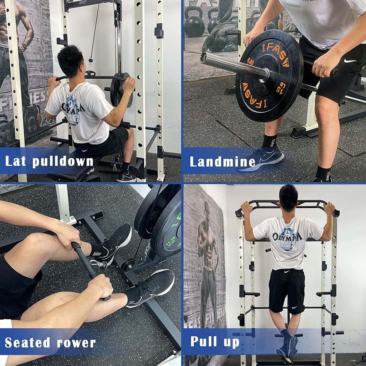 1000 Pound Capacity Blue Multi-Functional Power Cage - Image 9