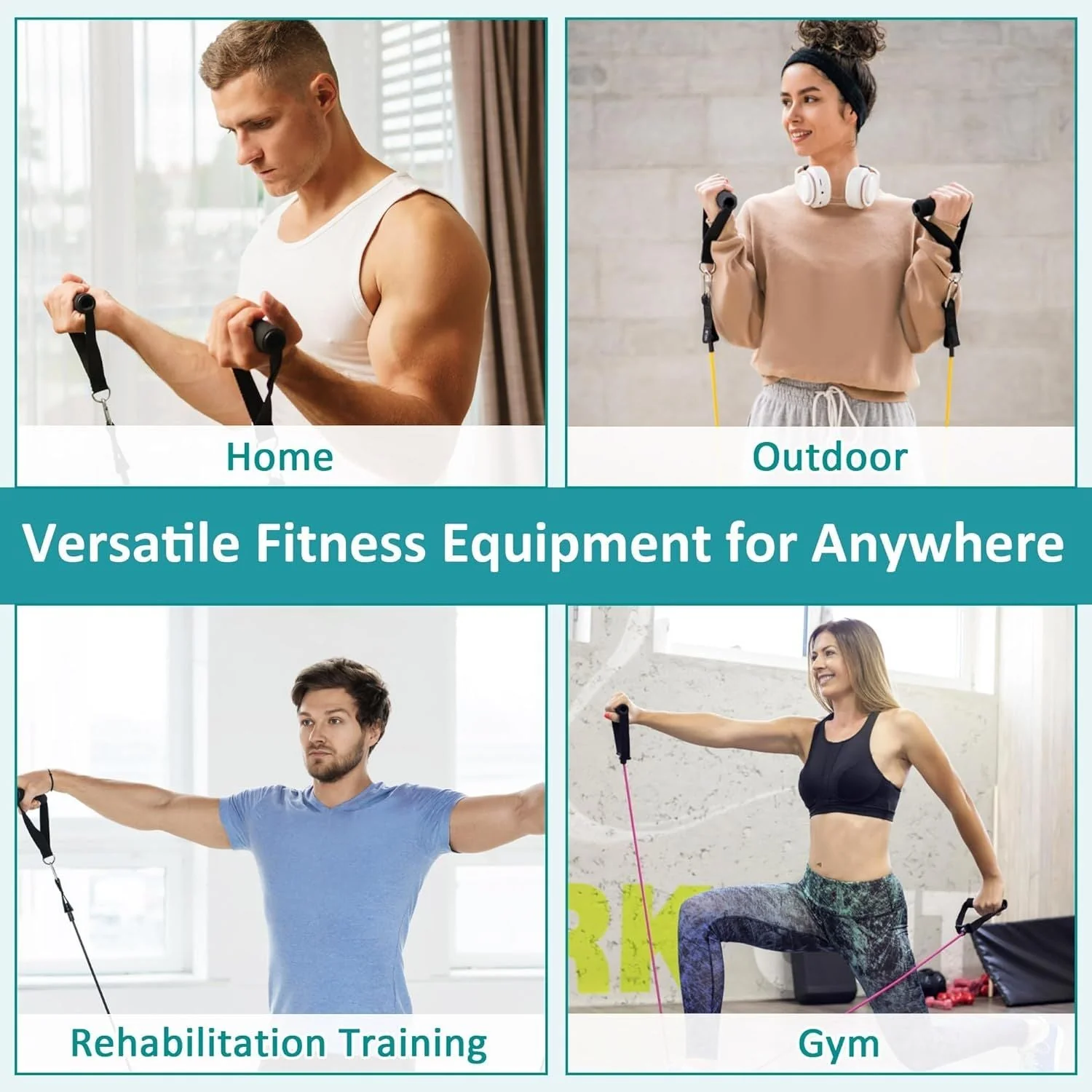 Resistance Bands Set with Door Anchor, Handles & Ankle Straps - Image 5