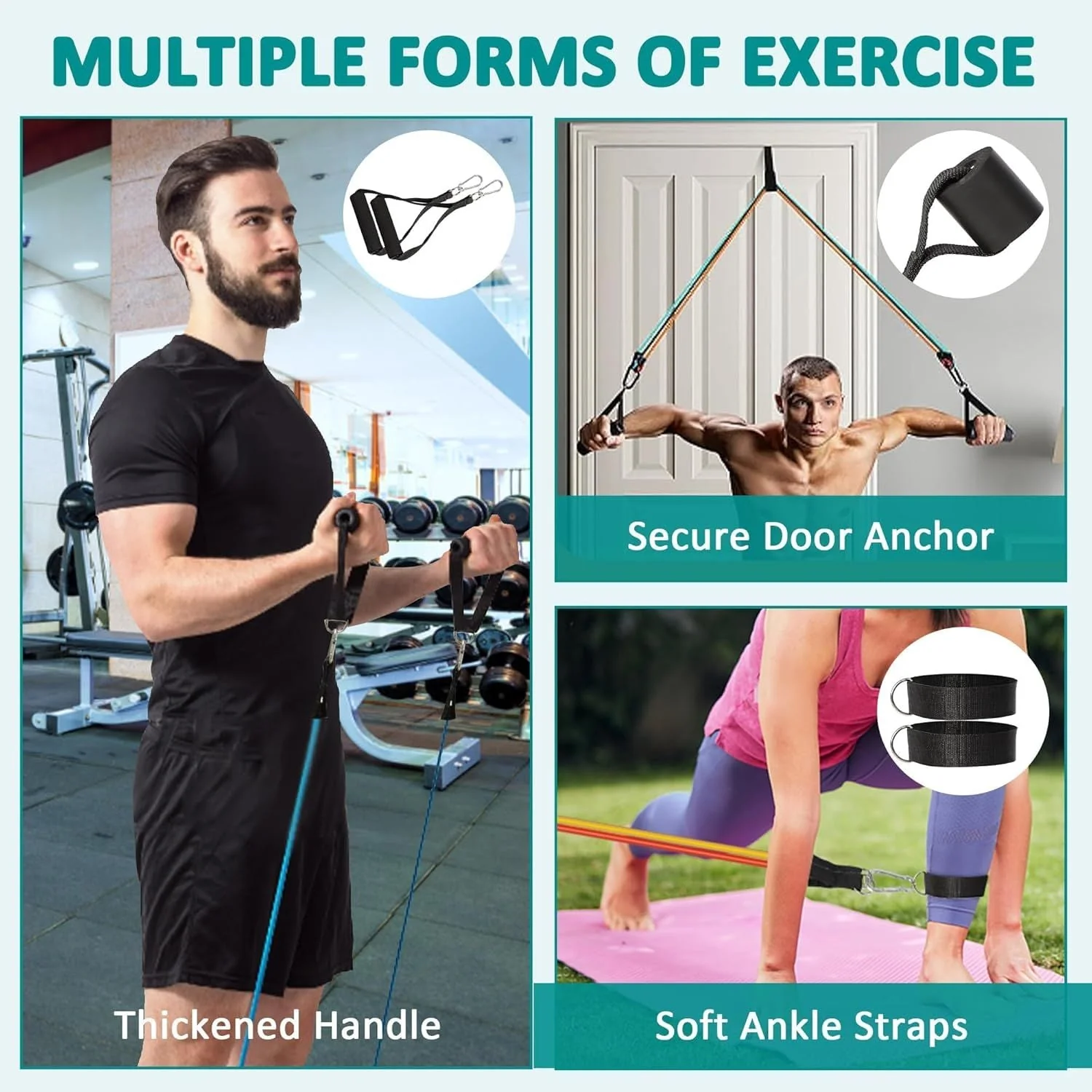 Resistance Bands Set with Door Anchor, Handles & Ankle Straps - Image 7