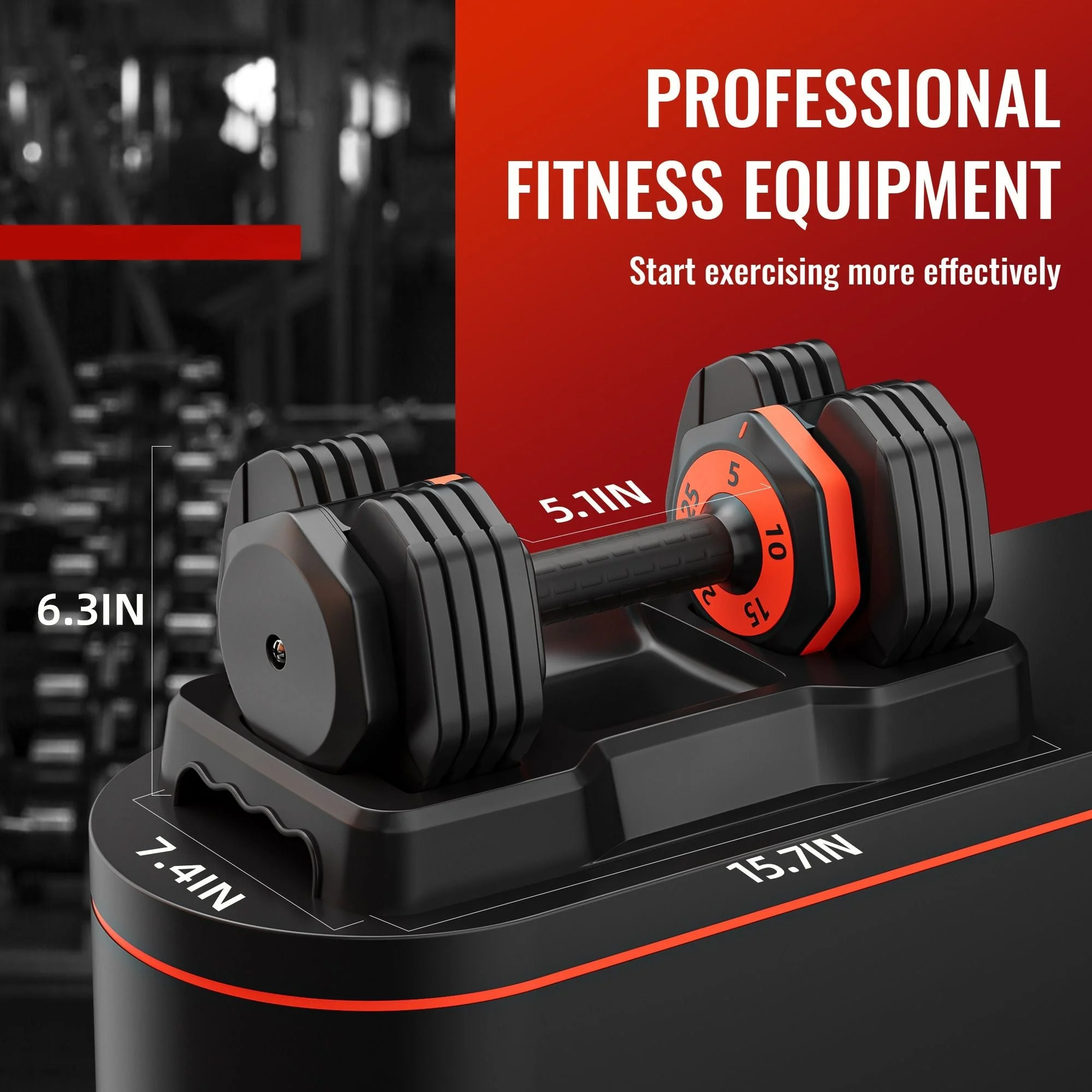25LB 5-in-1 Single Adjustable Free Dumbbell - Image 9