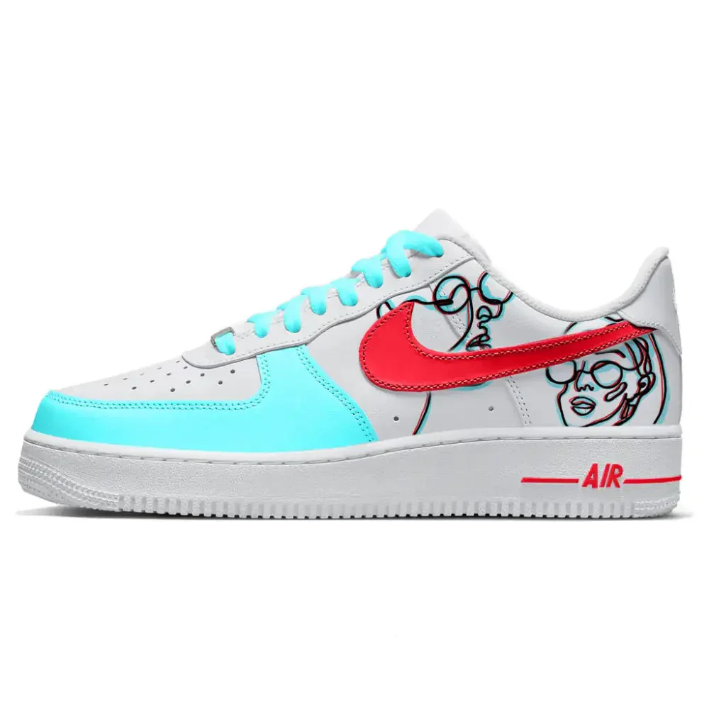 "3D Line Art" Nike Air Force 1 Low Shoes - Image 2