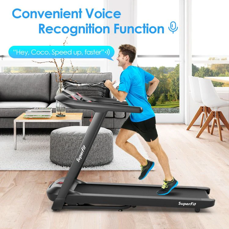 4.75HP Folding peloton Treadmill with Preset Programs Touch Screen Control - Image 8