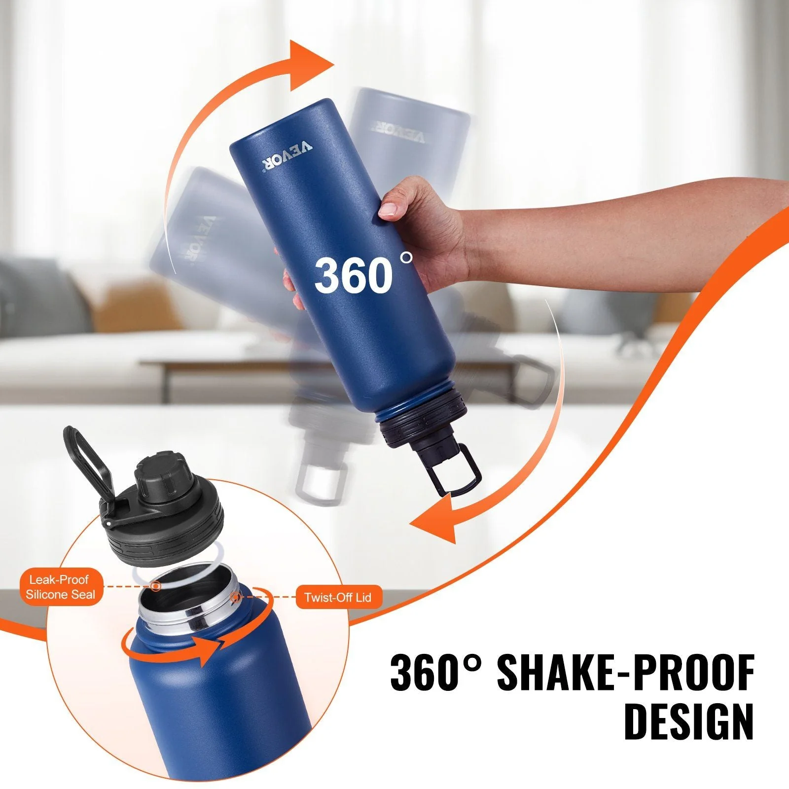 40 oz tumbler Insulated rambler Stainless Steel with Wide Mouth Lid Blue - Image 3