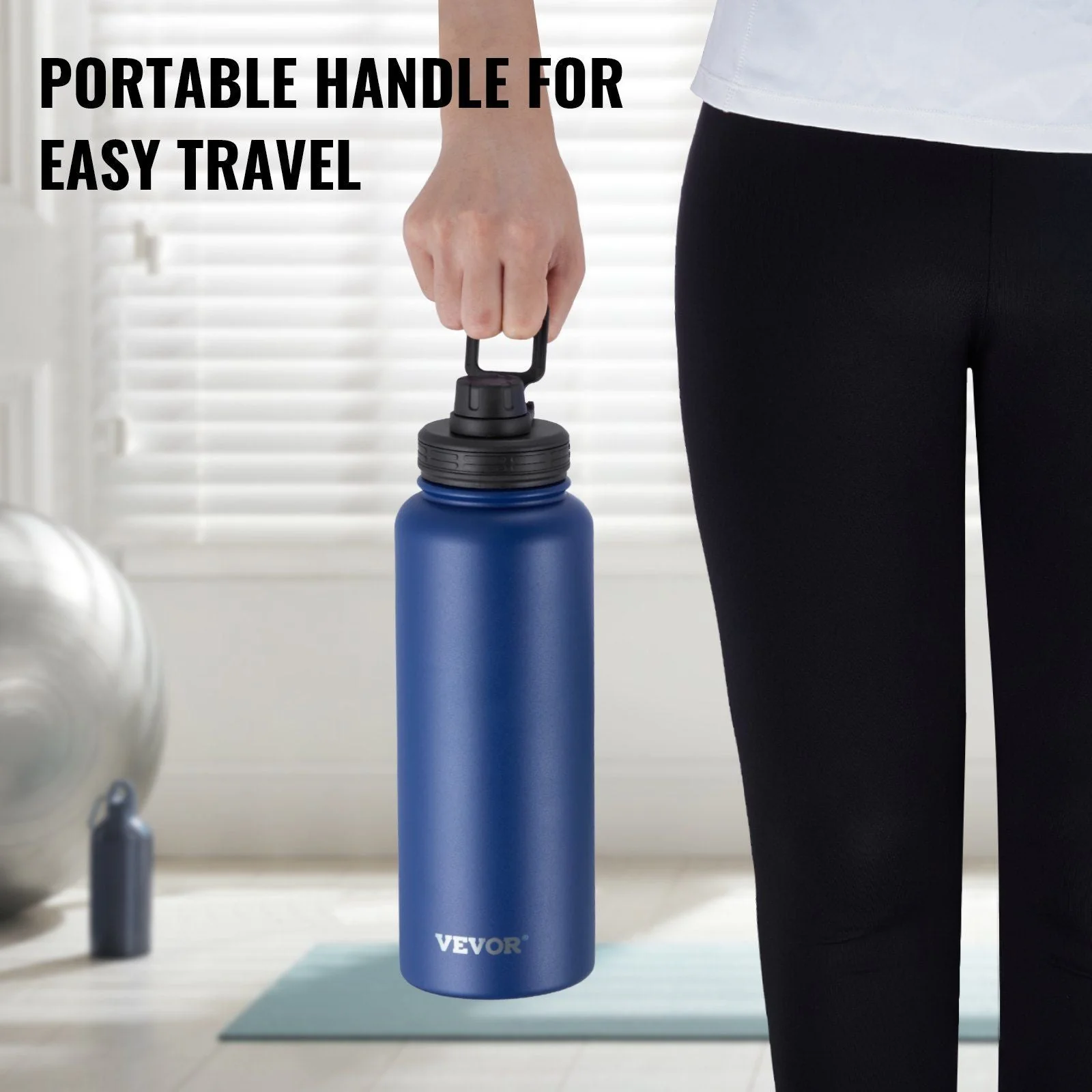 40 oz tumbler Insulated rambler Stainless Steel with Wide Mouth Lid Blue - Image 5