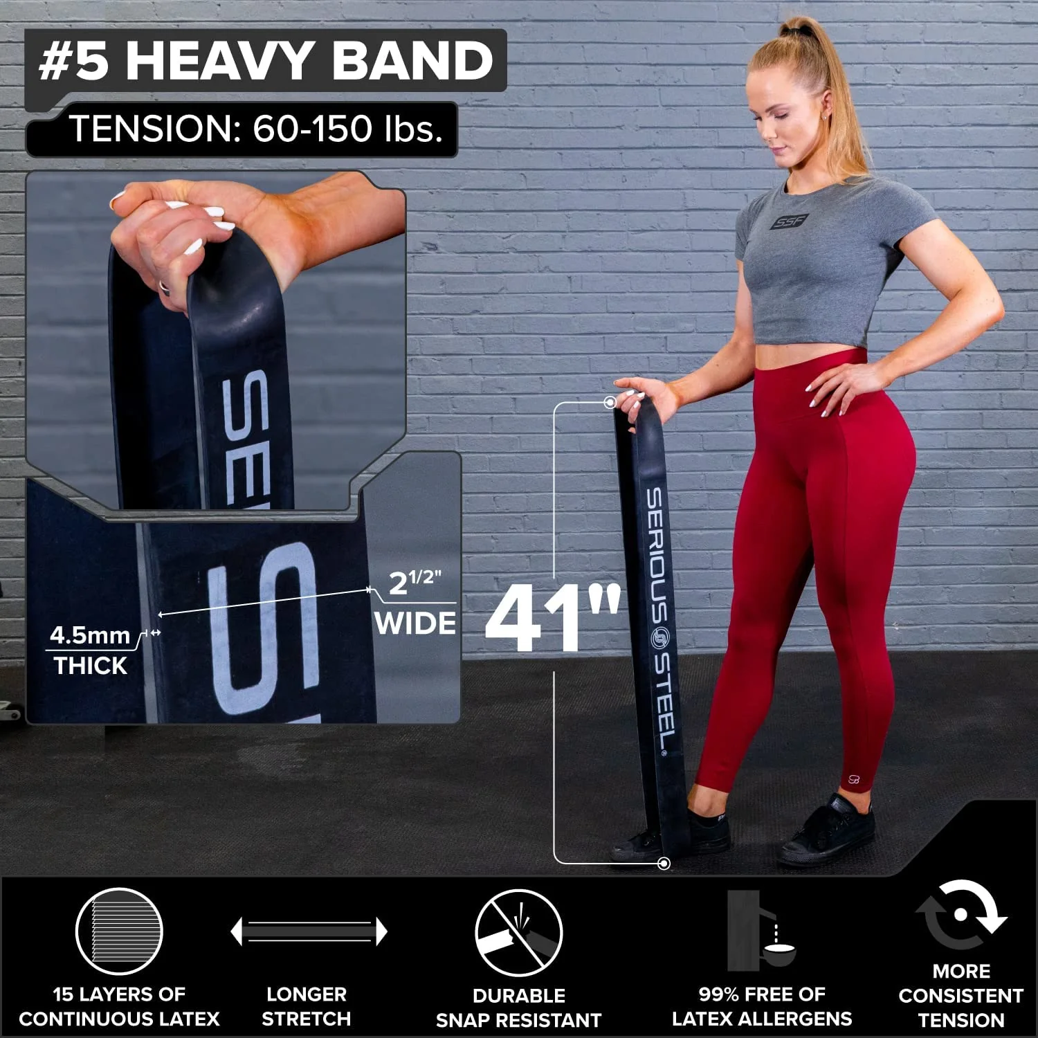 41" Heavy Resistance Band (60-150 lbs) - Image 3