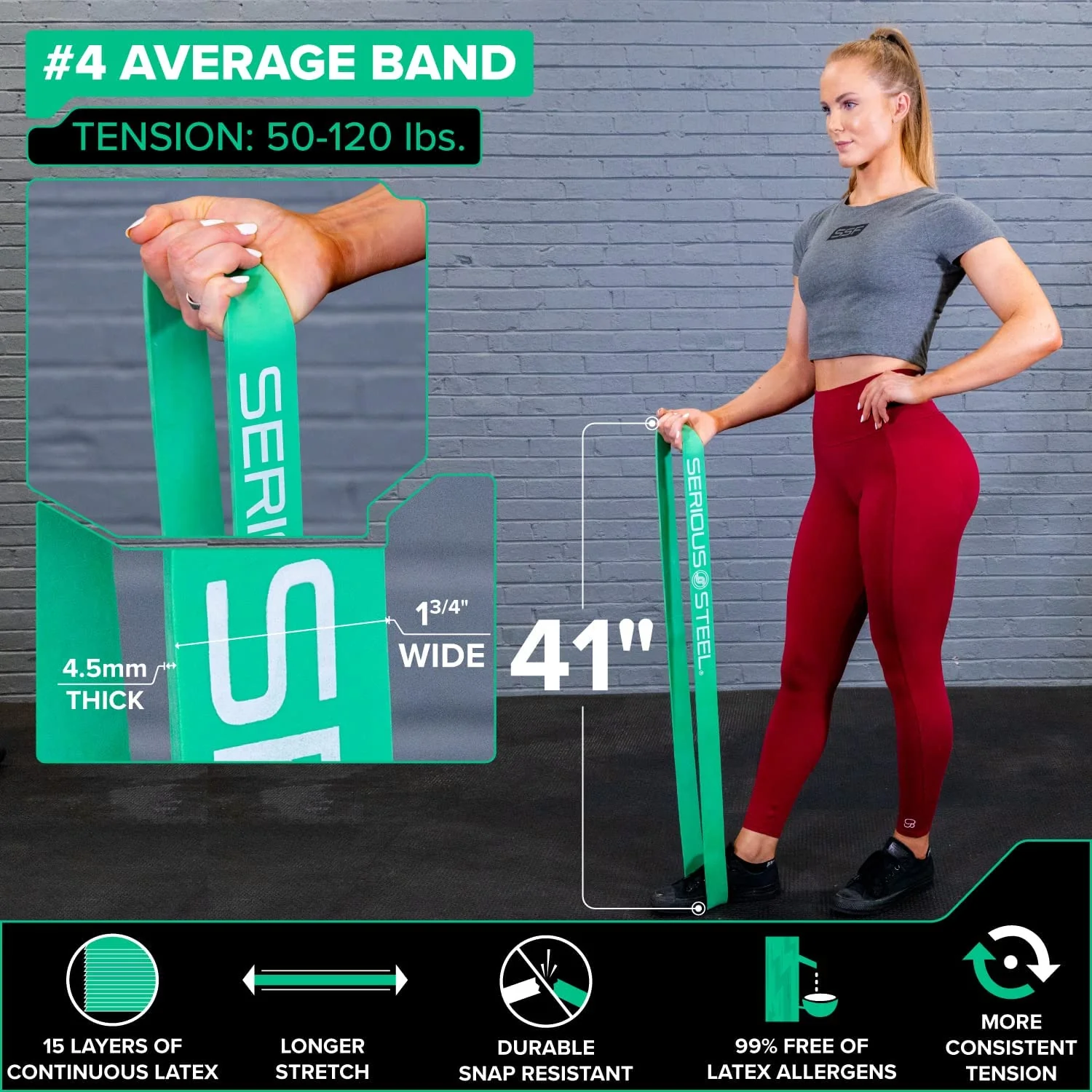 41" Heavy Resistance Band (60-150 lbs) - Image 7
