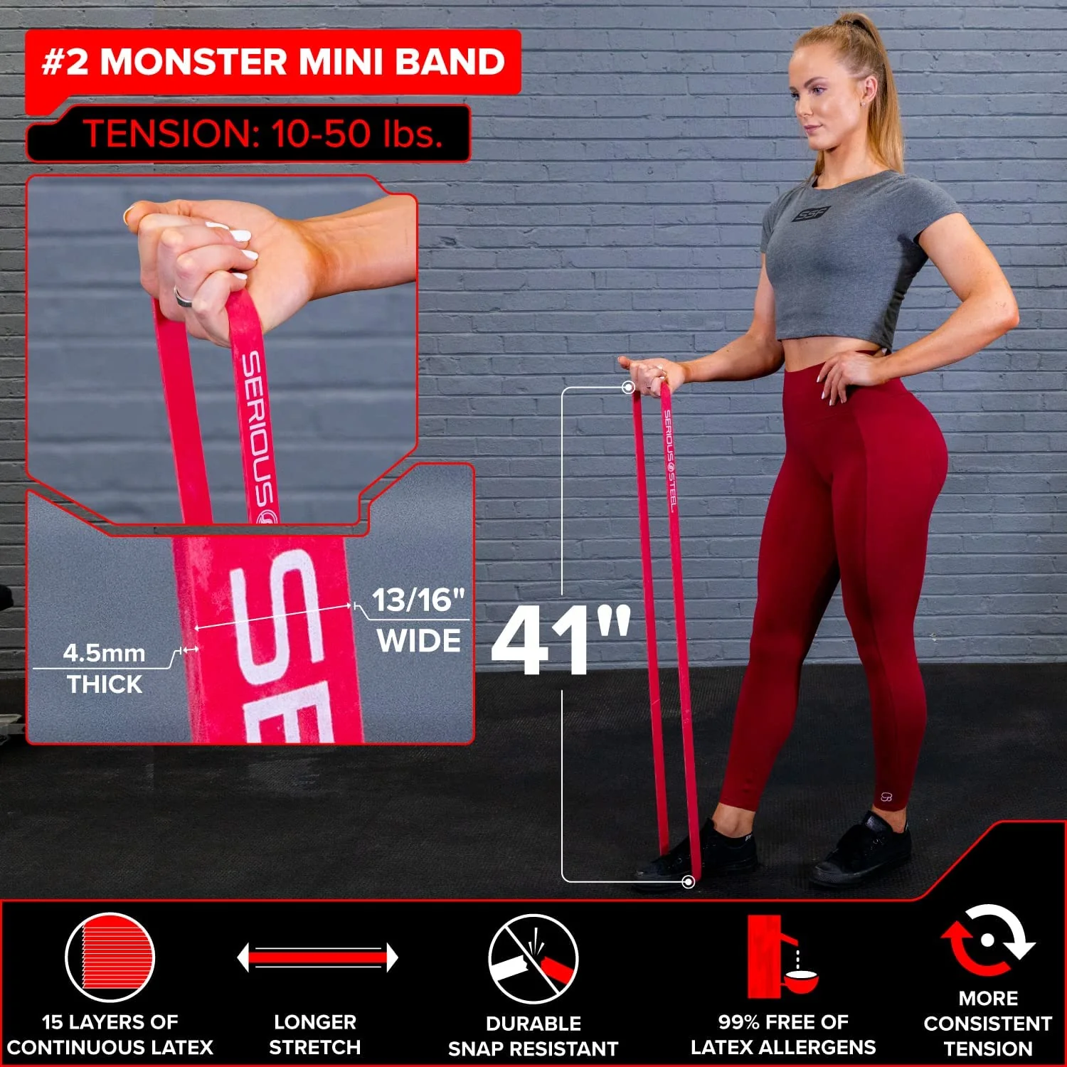 41" Micro Mini Resistance Band (2-15 lbs) - Image 11