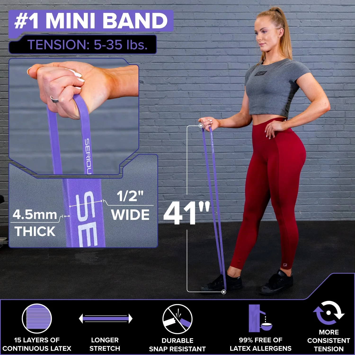 41" Monster Mini Resistance Band (10-50 lbs) - Image 11