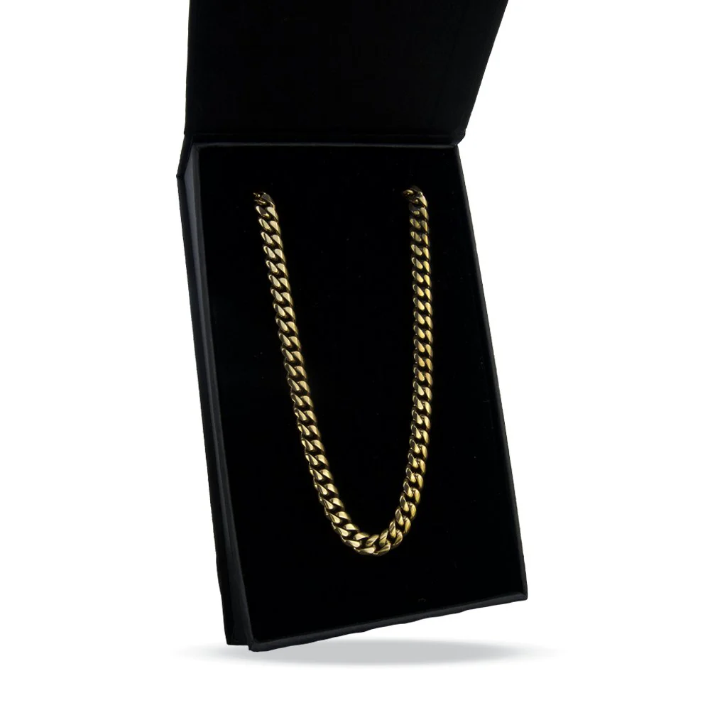 6mm Cuban Link 14K Gold Plated Stainless Steel Chain Necklace - Image 3