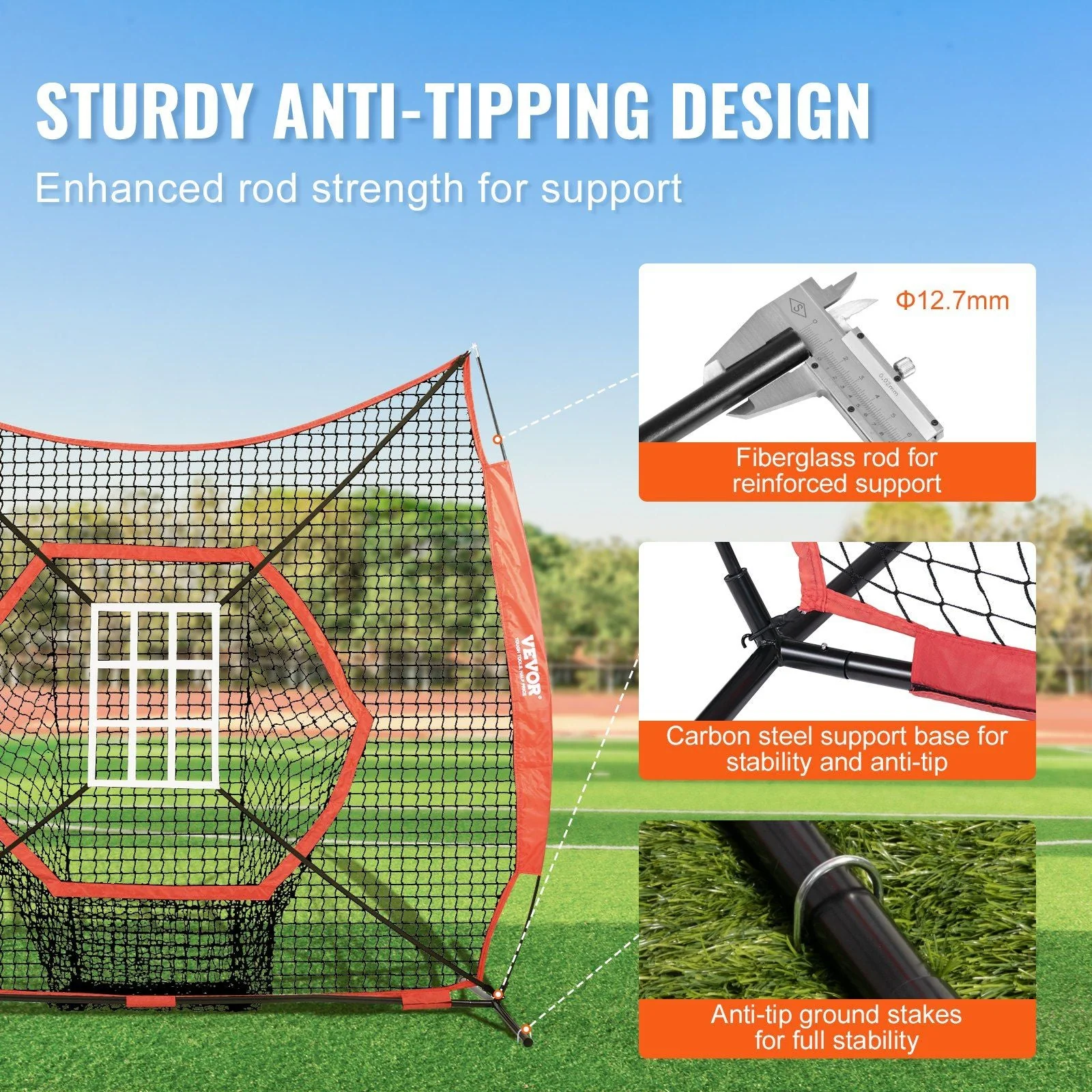 Portable 7 by 7 foot Baseball & Softball Practice Net - Image 3