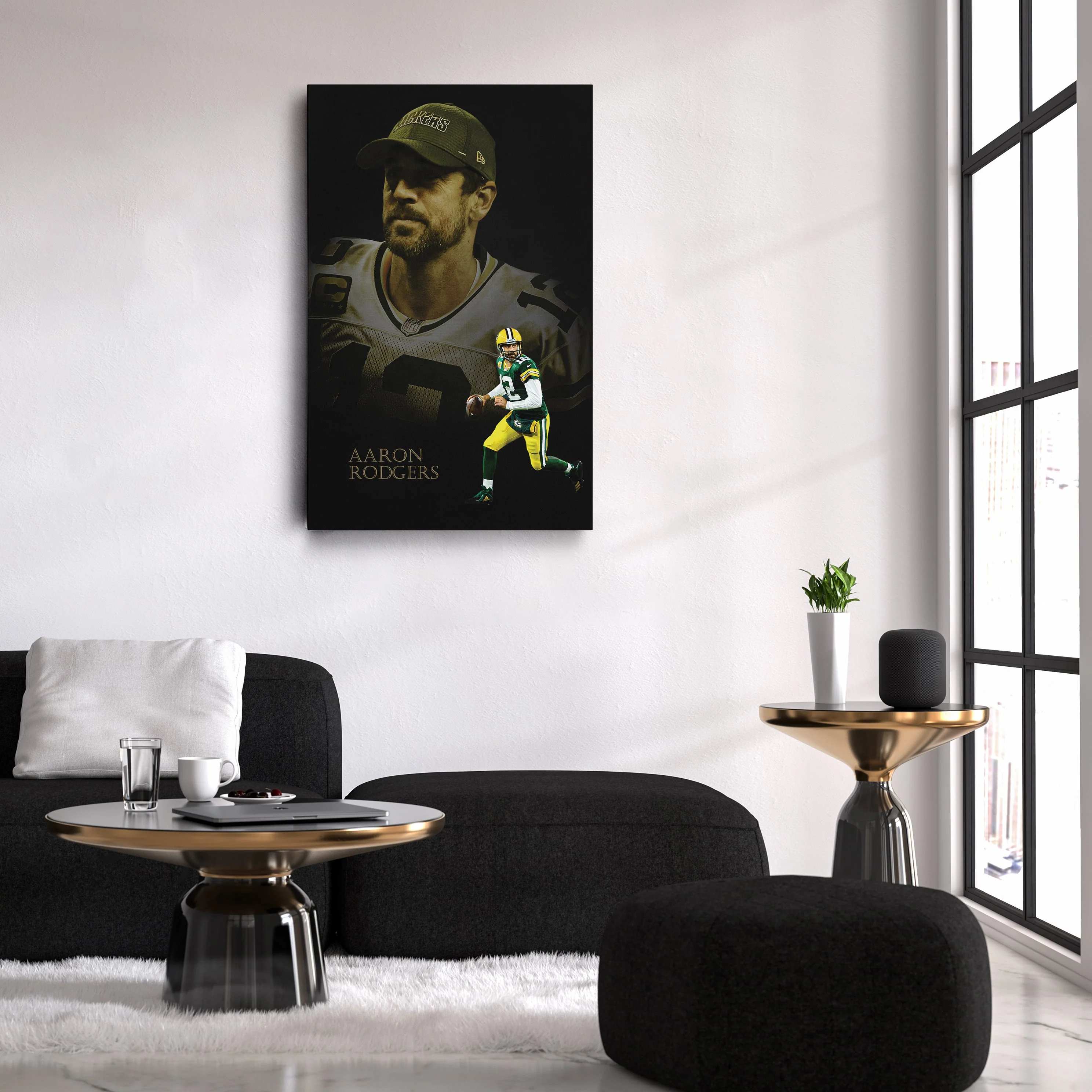Green Bay Packers Aaron Rodgers Canvas Wall Art - Image 2