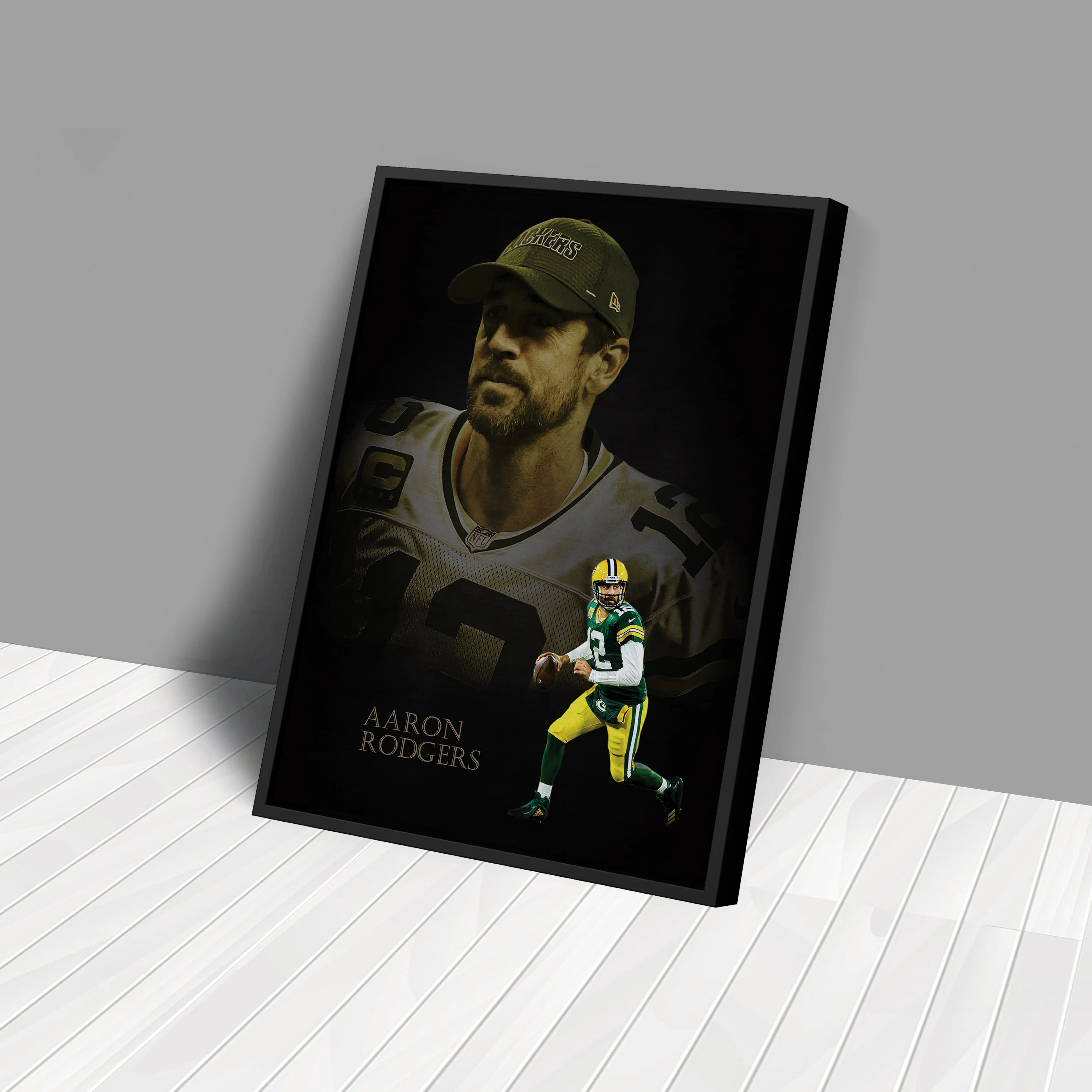 Green Bay Packers Aaron Rodgers Canvas Wall Art - Image 4