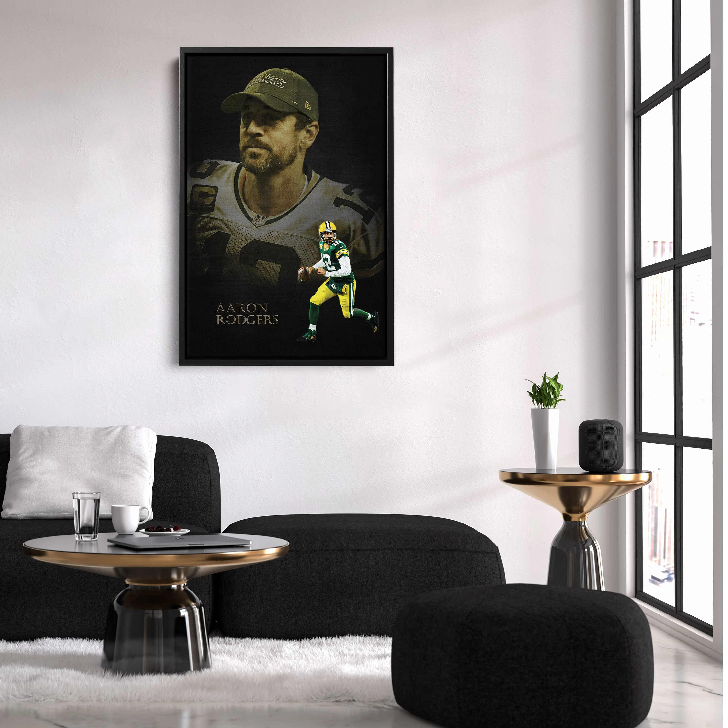 Green Bay Packers Aaron Rodgers Canvas Wall Art - Image 6