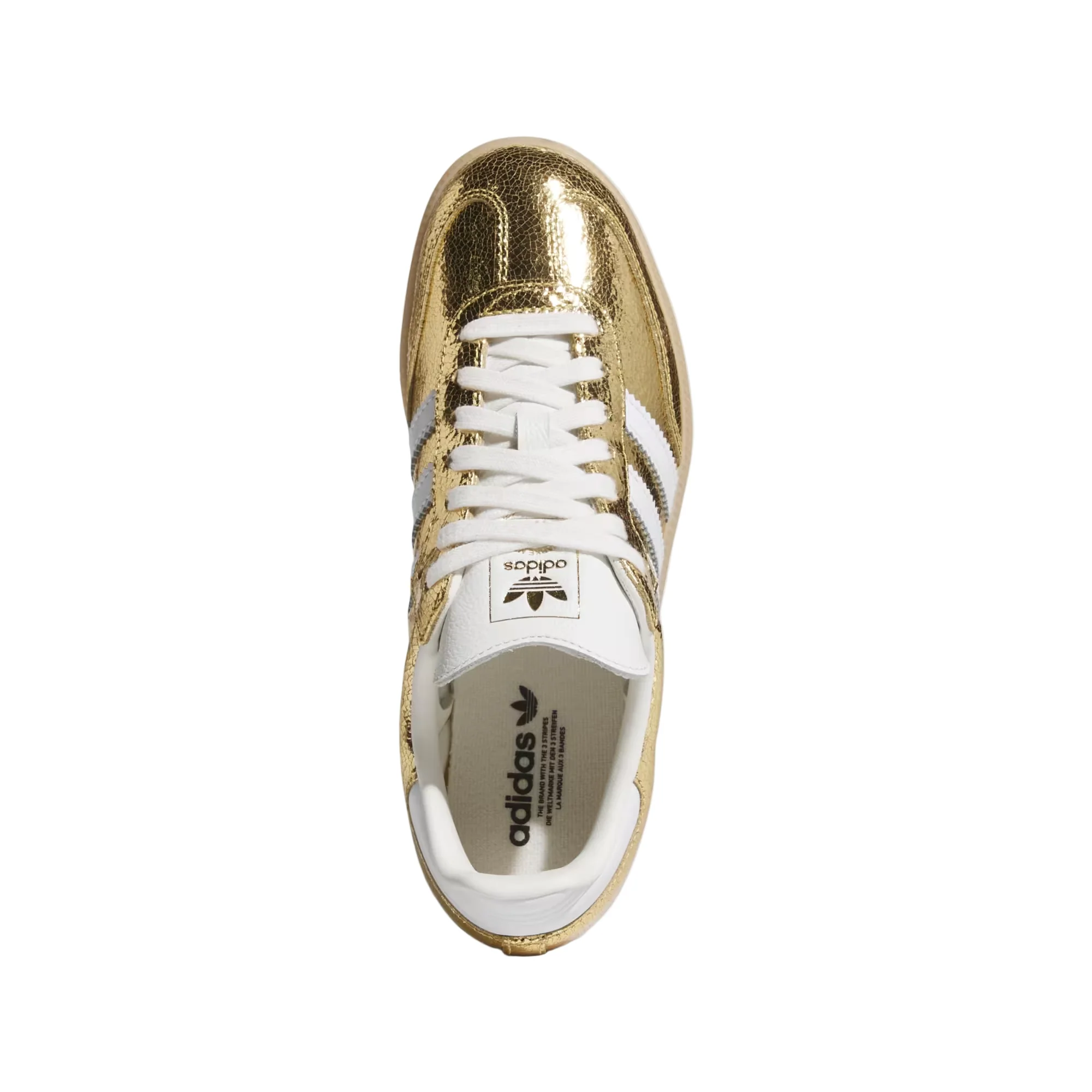 Adidas Samba OG Womens Gold Metallic Cracked Leather - Image 4