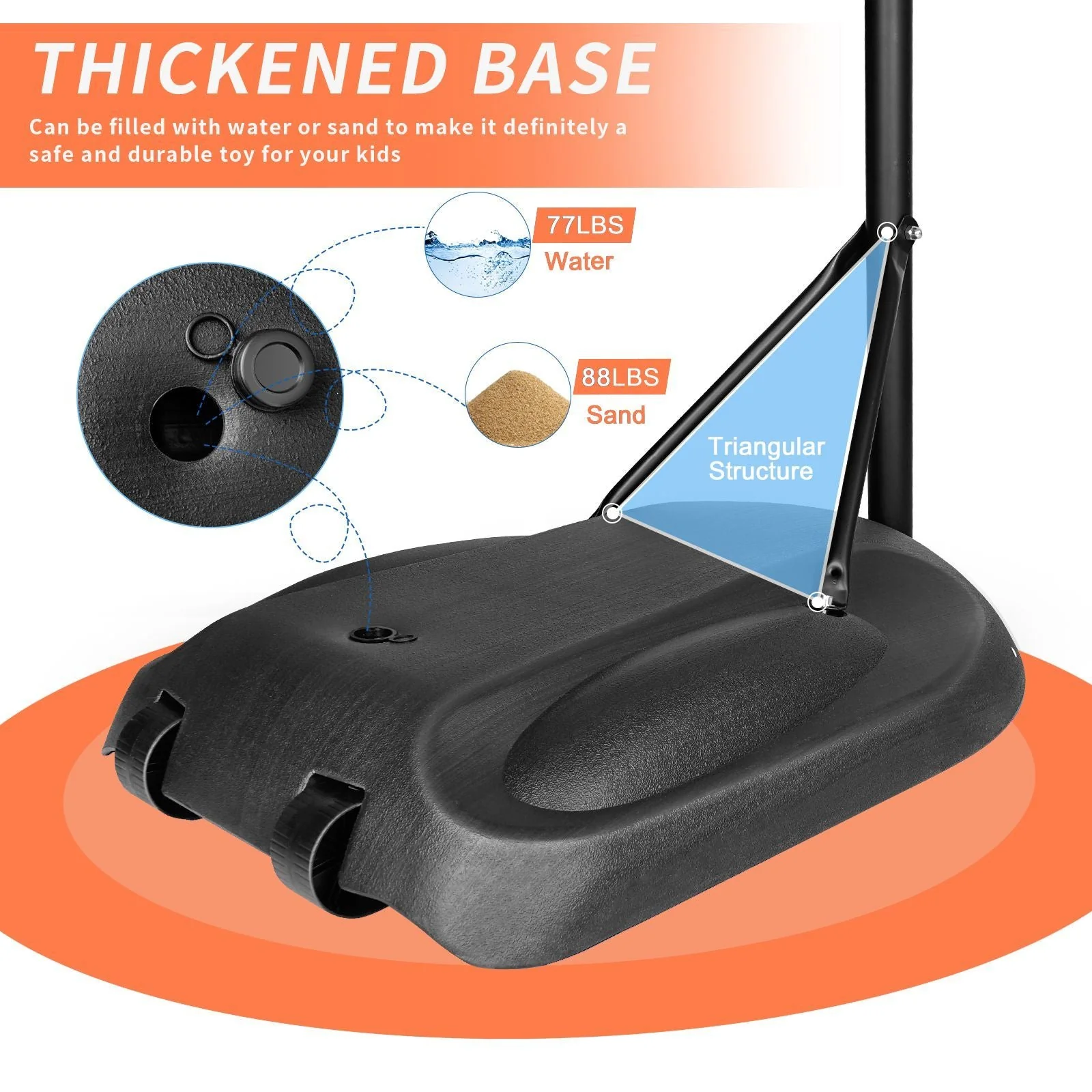 Adjustable Basketball Hoop with 32" Backboard - Image 6