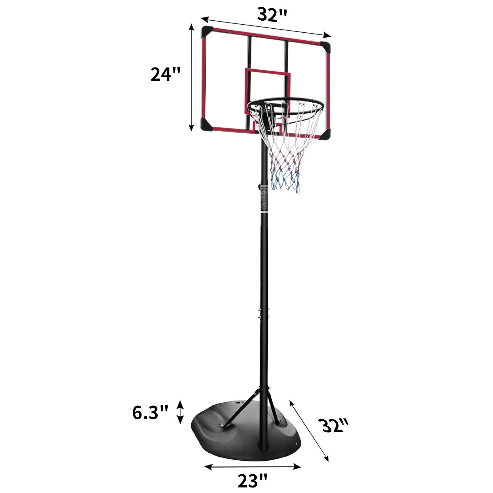 Adjustable Basketball Hoop with 32" Backboard - Image 8