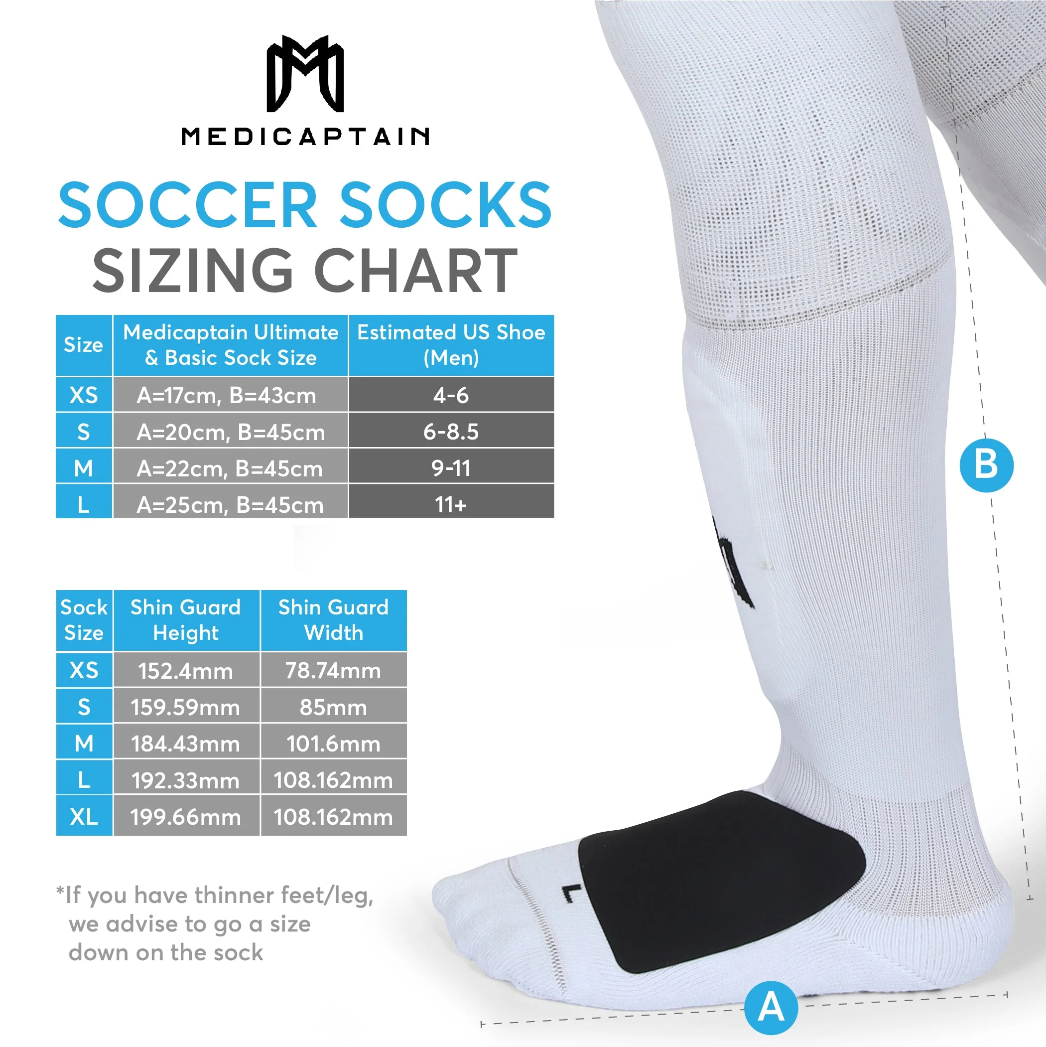 All-in-One Grip Socks with Built in Shin Guards - Full Length - Image 4