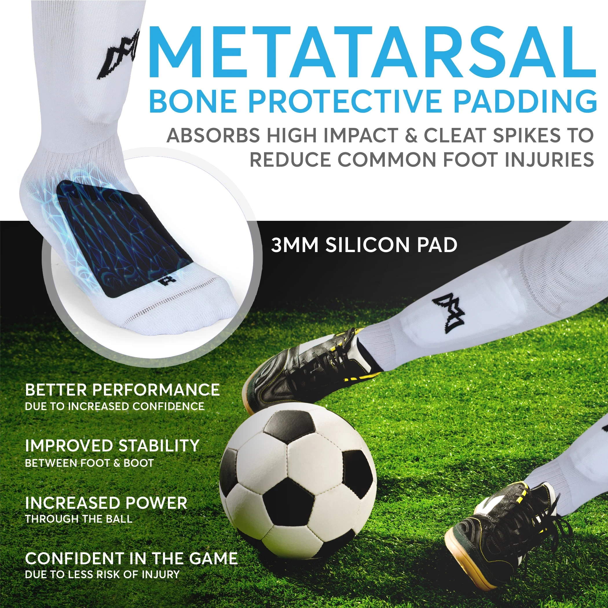 All-in-One Grip Socks with Built in Shin Guards - Full Length - Image 5