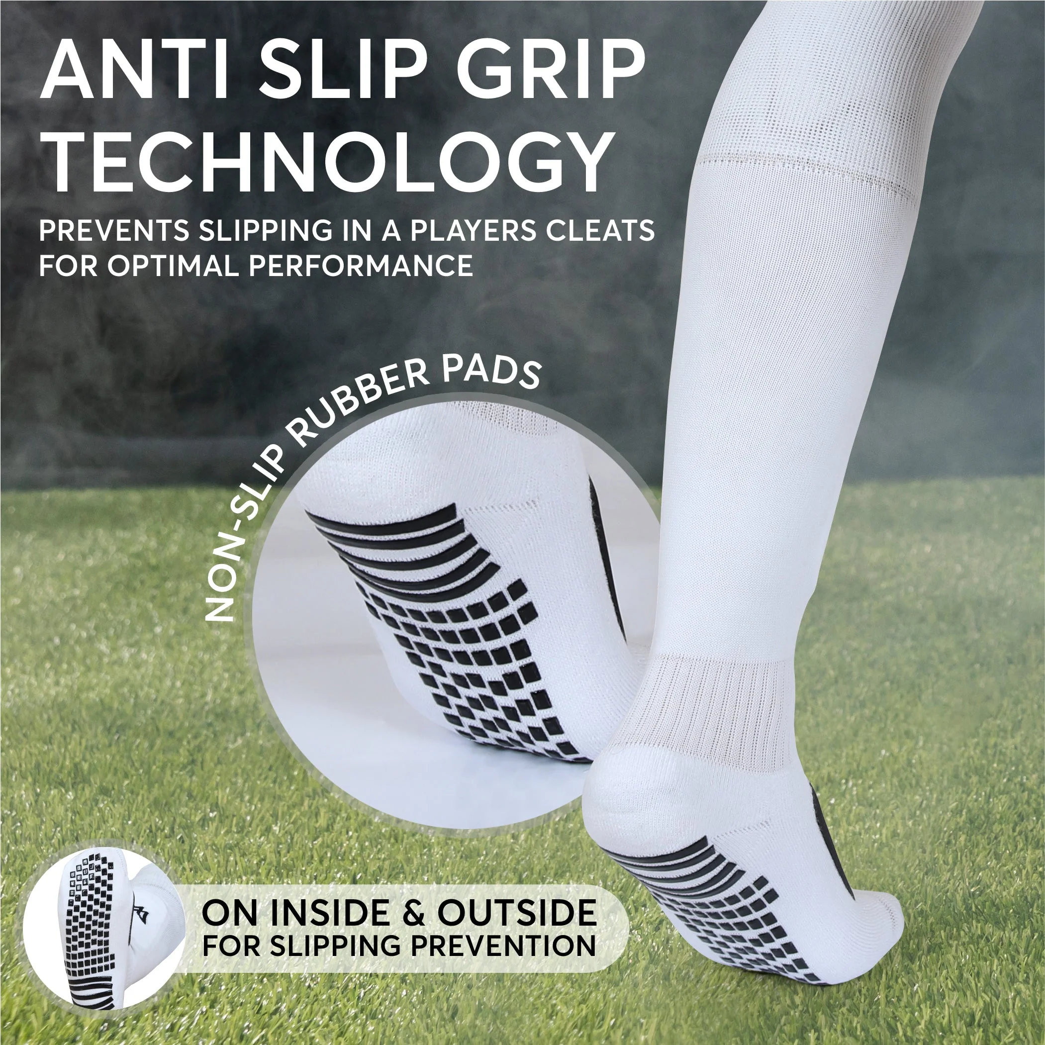 All-in-One Grip Socks with Built in Shin Guards - Full Length - Image 7