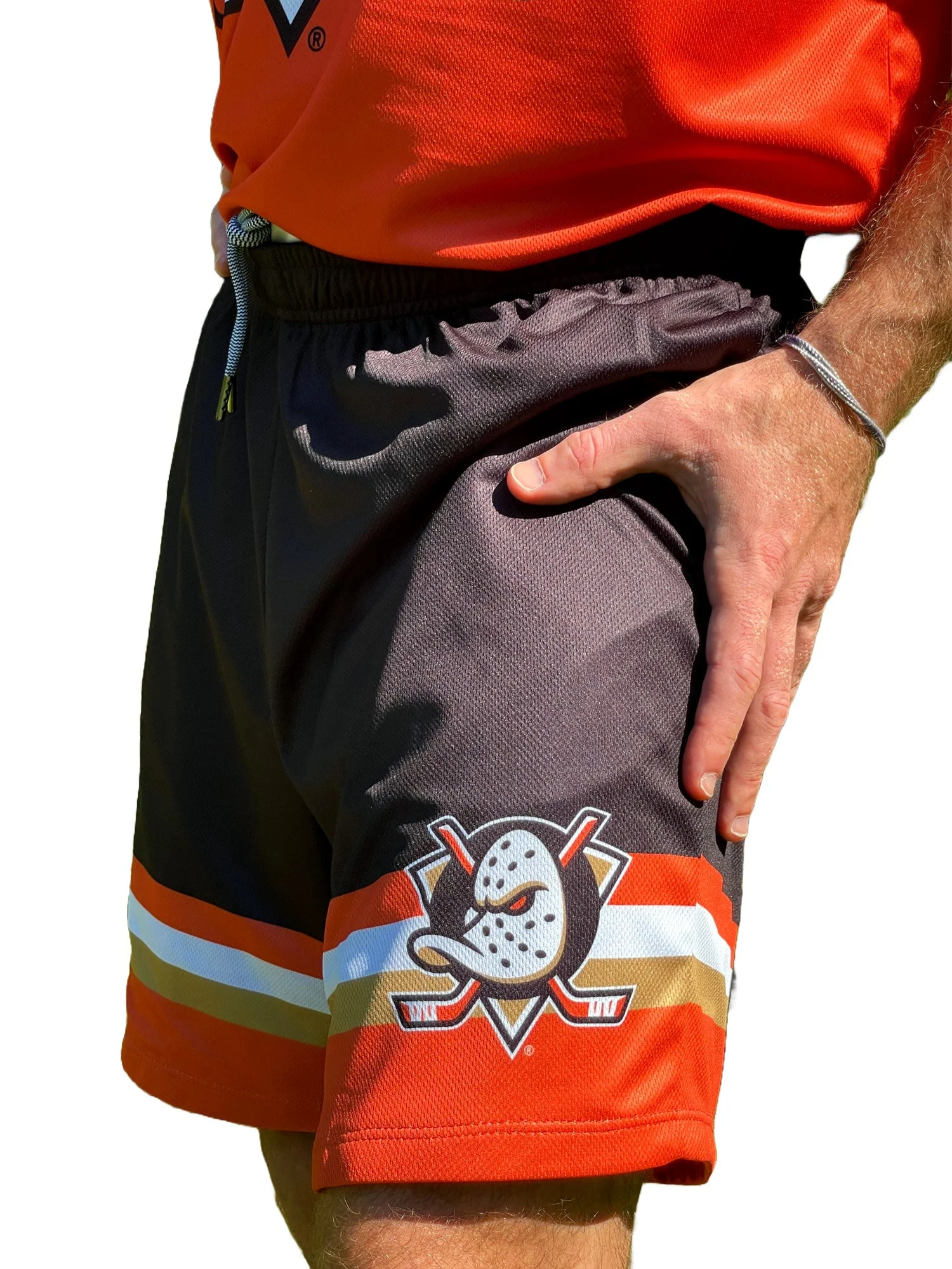 Anaheim Ducks 2024 Mesh Hockey Shorts - Image 5
