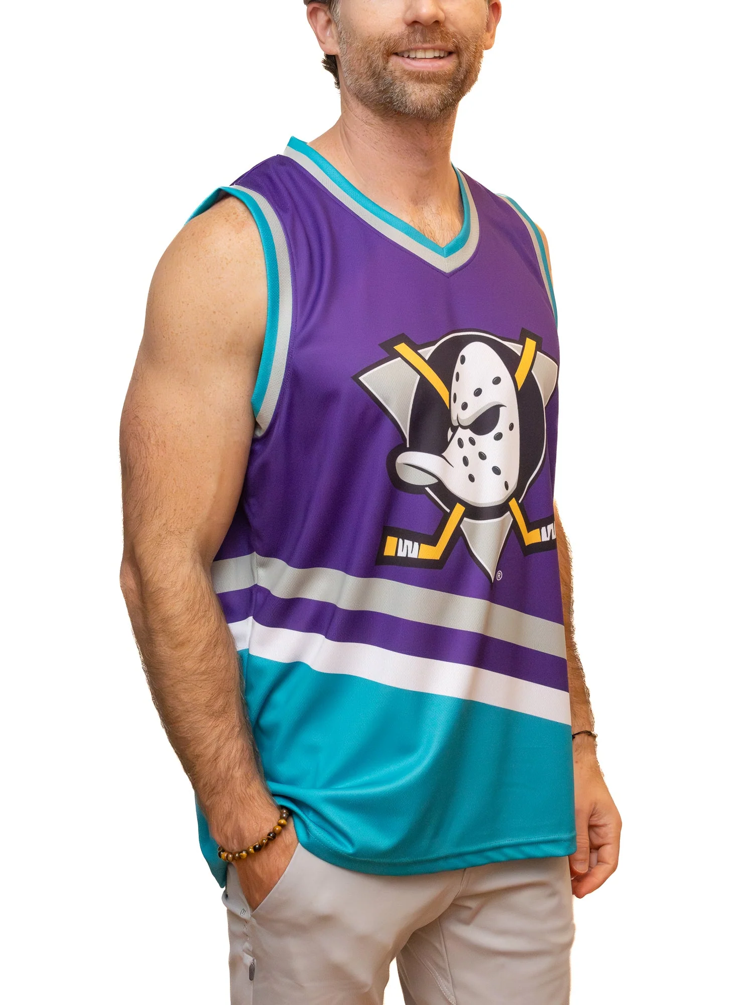 Anaheim Ducks Purple Retro Alternate Hockey Tank - Image 4