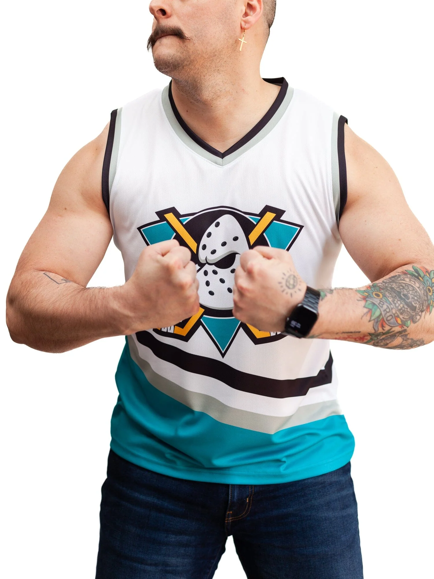 Anaheim Ducks Retro Alternate Away Hockey Tank - Image 2