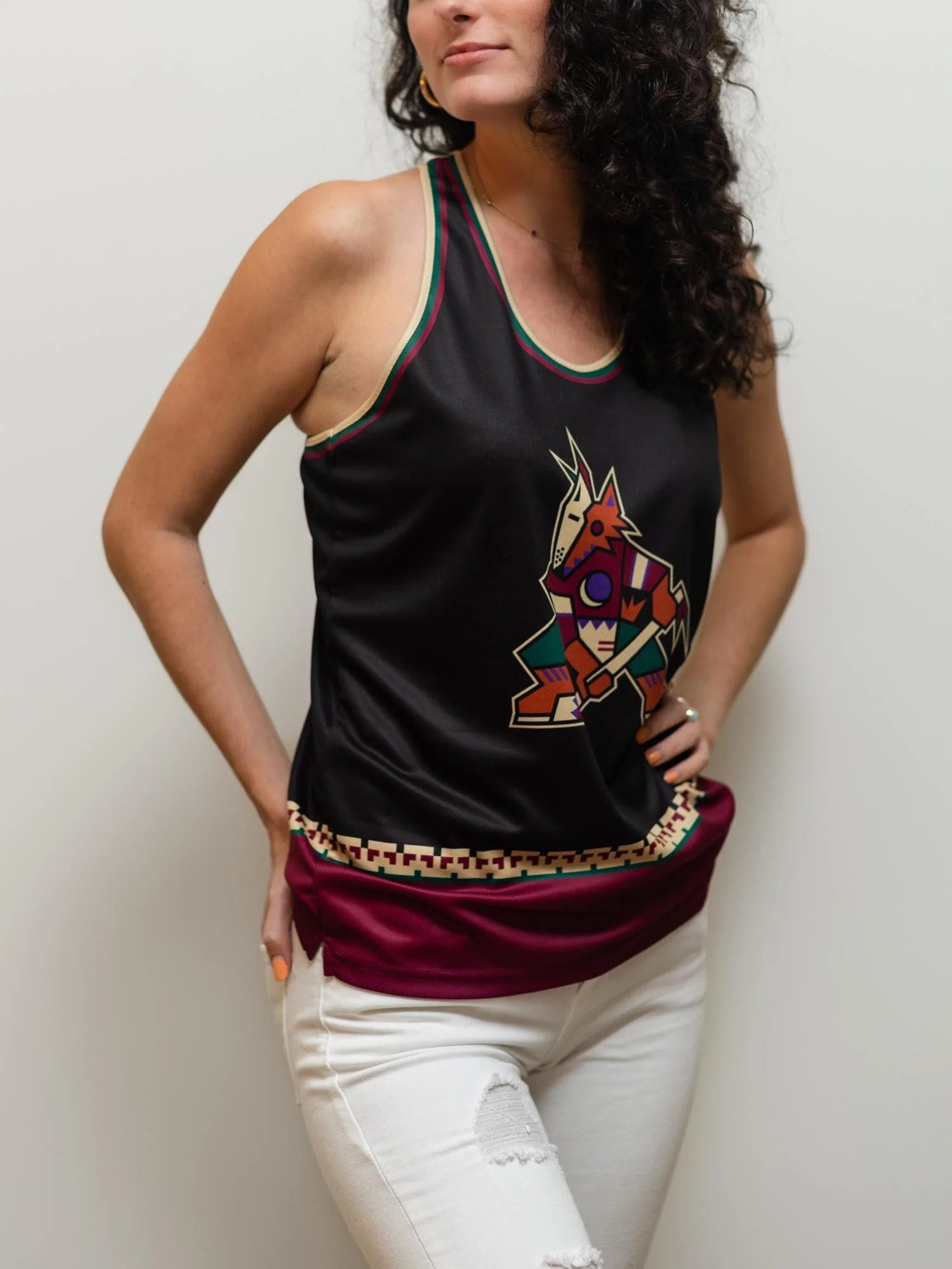 Arizona Coyotes Retro Alternate Women's Racerback Hockey Tank - Image 5
