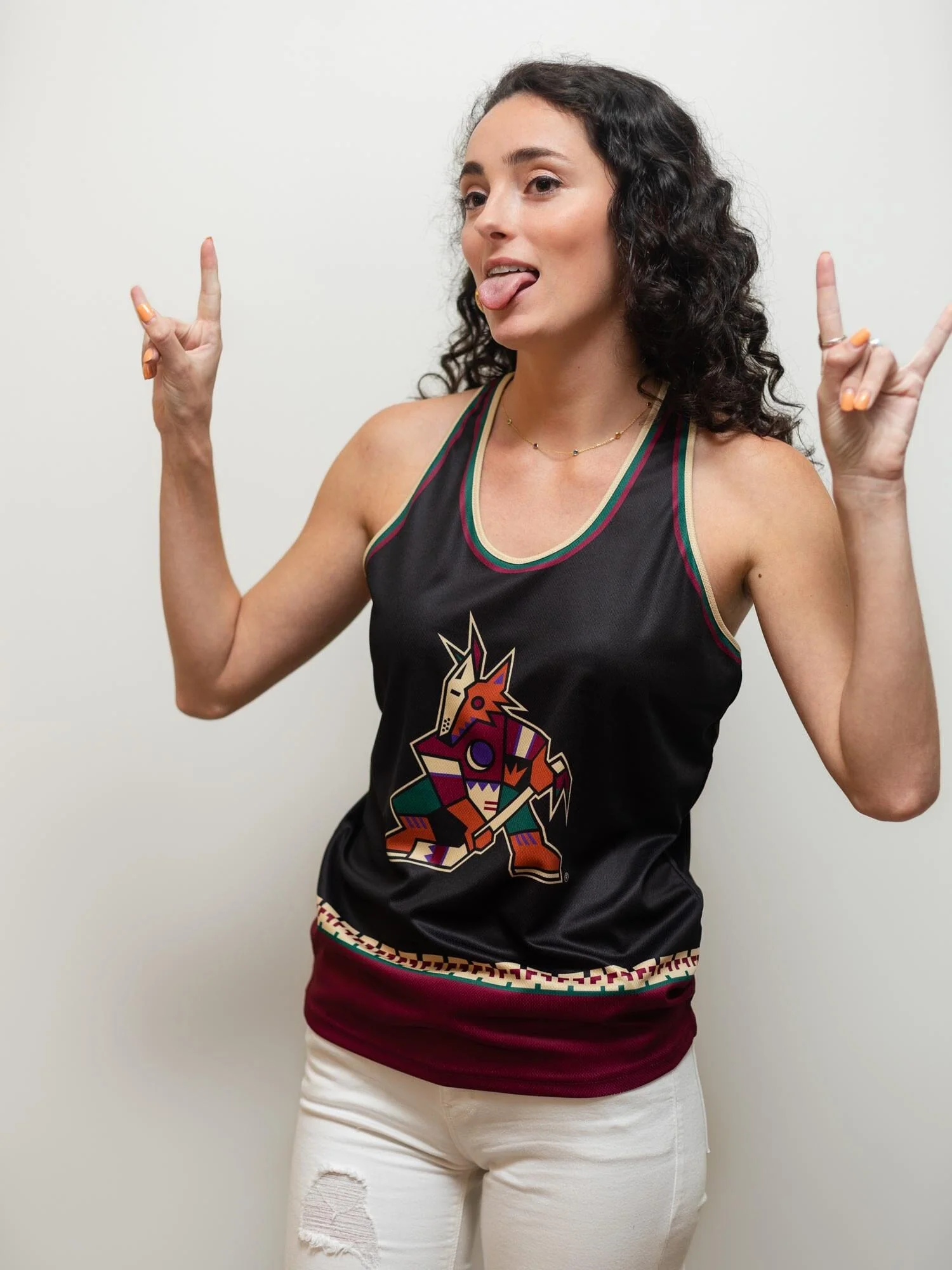 Arizona Coyotes Retro Alternate Women's Racerback Hockey Tank - Image 6