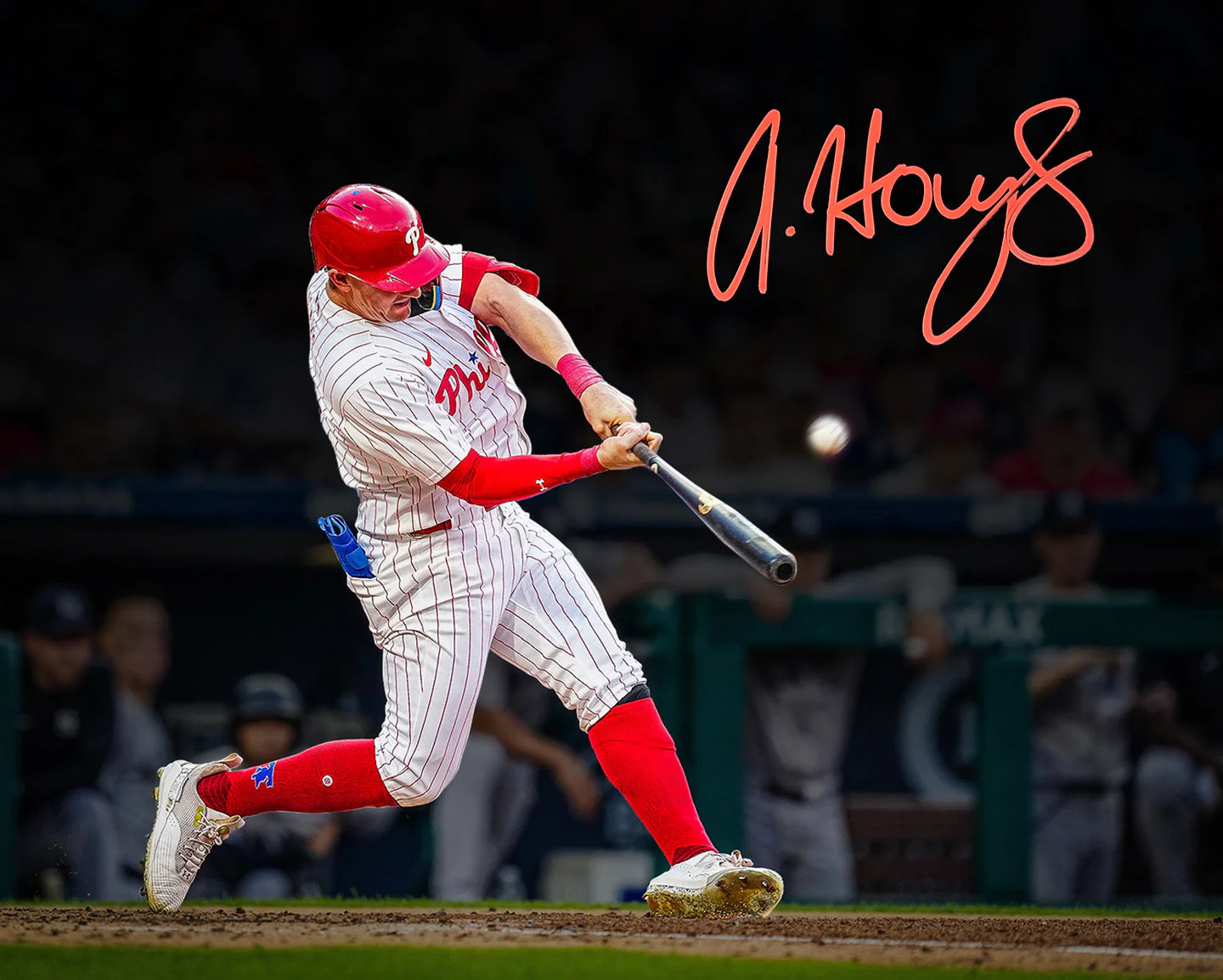 Austin Hays Blackout Swing Autographed Philadelphia Phillies 11" x 14" Baseball Photo - Image 2