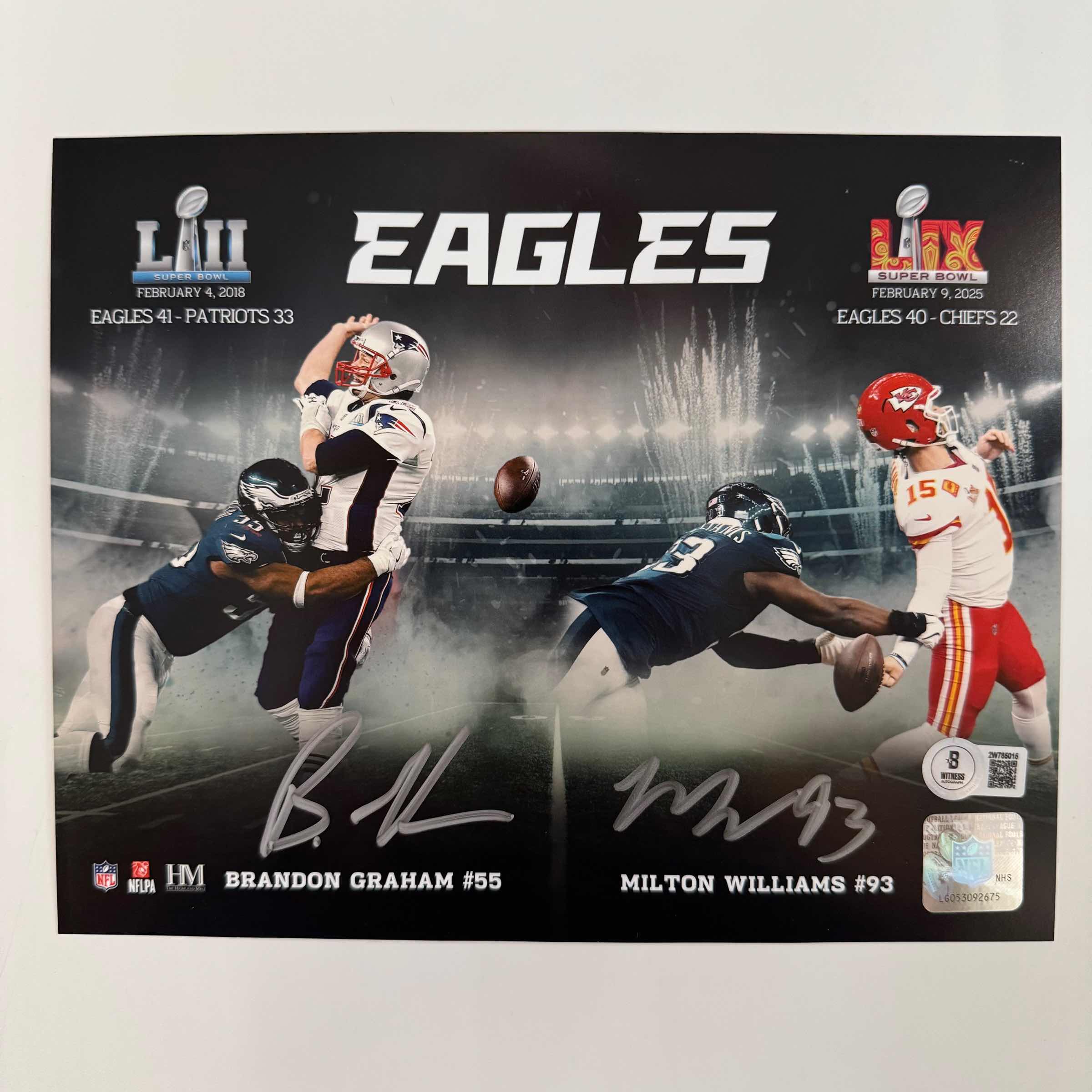 Autographed Philadelphia Eagles Brandon Graham & Milton Williams Dual Super Bowl Champions Photo