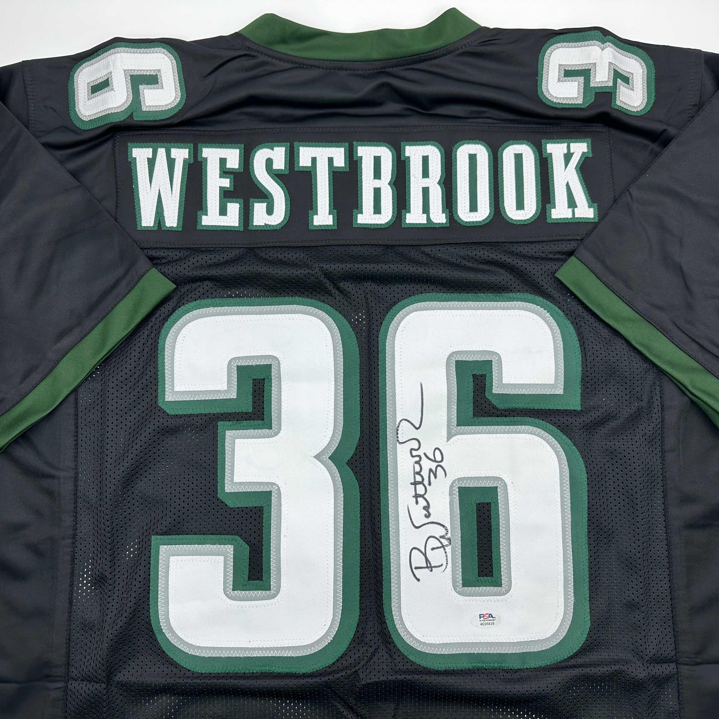 Autographed Philadelphia Eagles Brian Westbrook Black Football Jersey - Image 2
