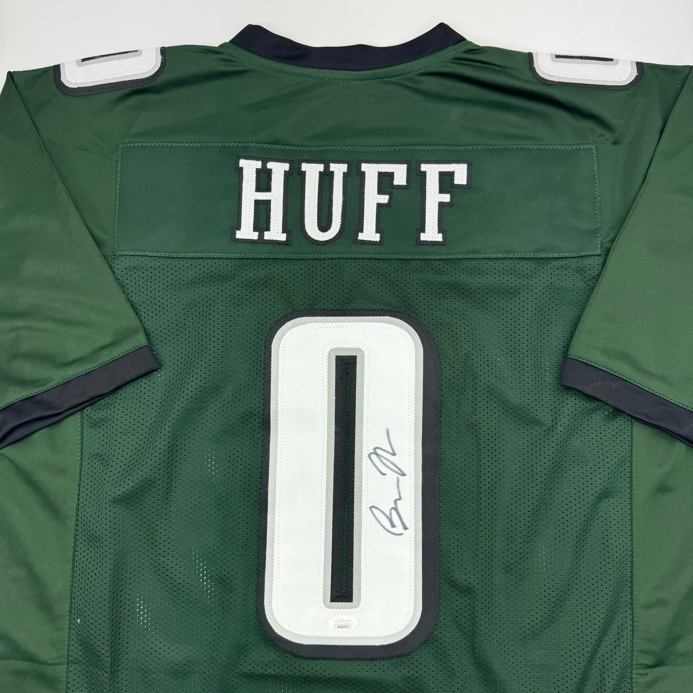 Autographed/Signed Bryce Huff Philadelphia Green Football Jersey JSA COA - Image 2