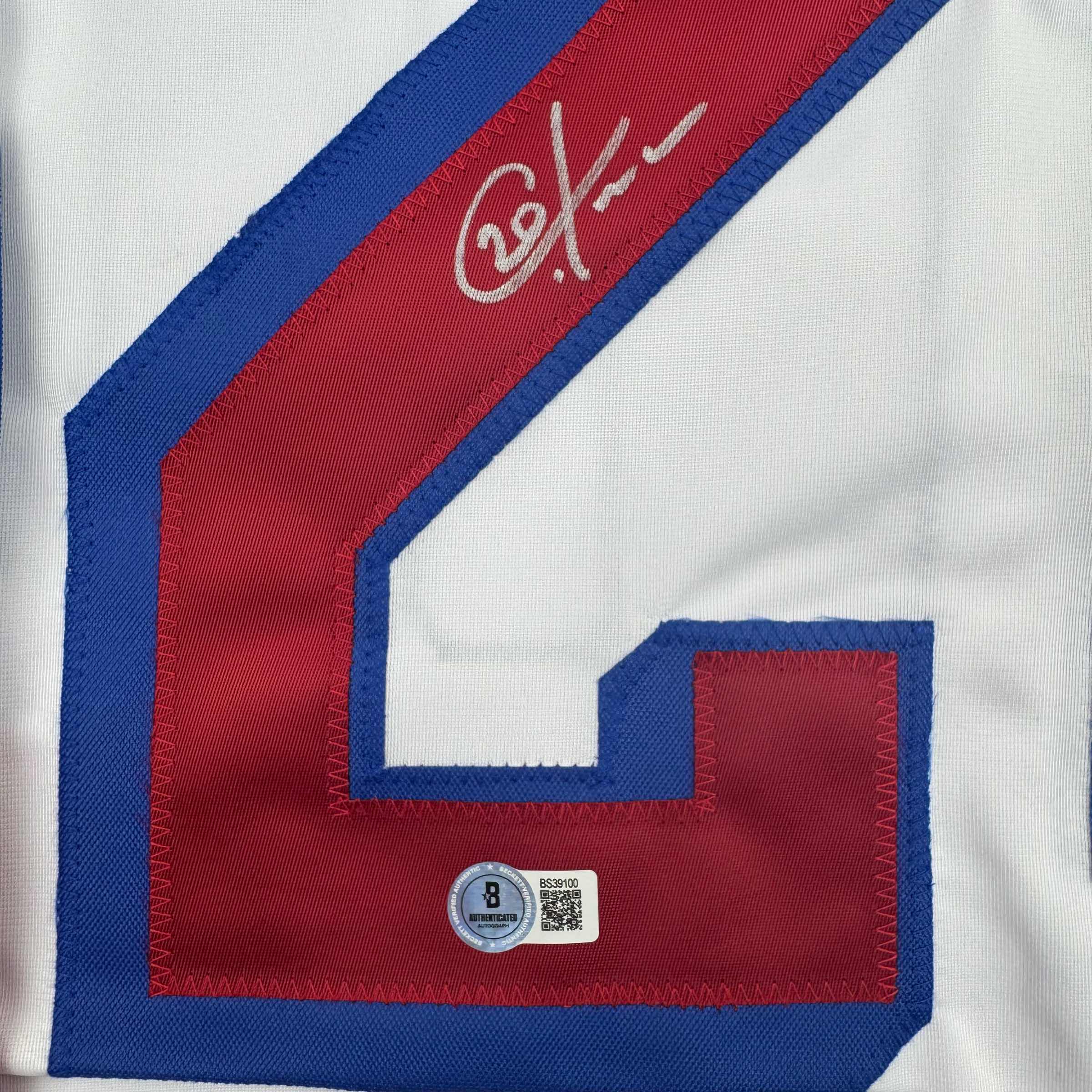Autographed/Signed Chris Kreider New York White Hockey Jersey Beckett BAS COA - Image 3