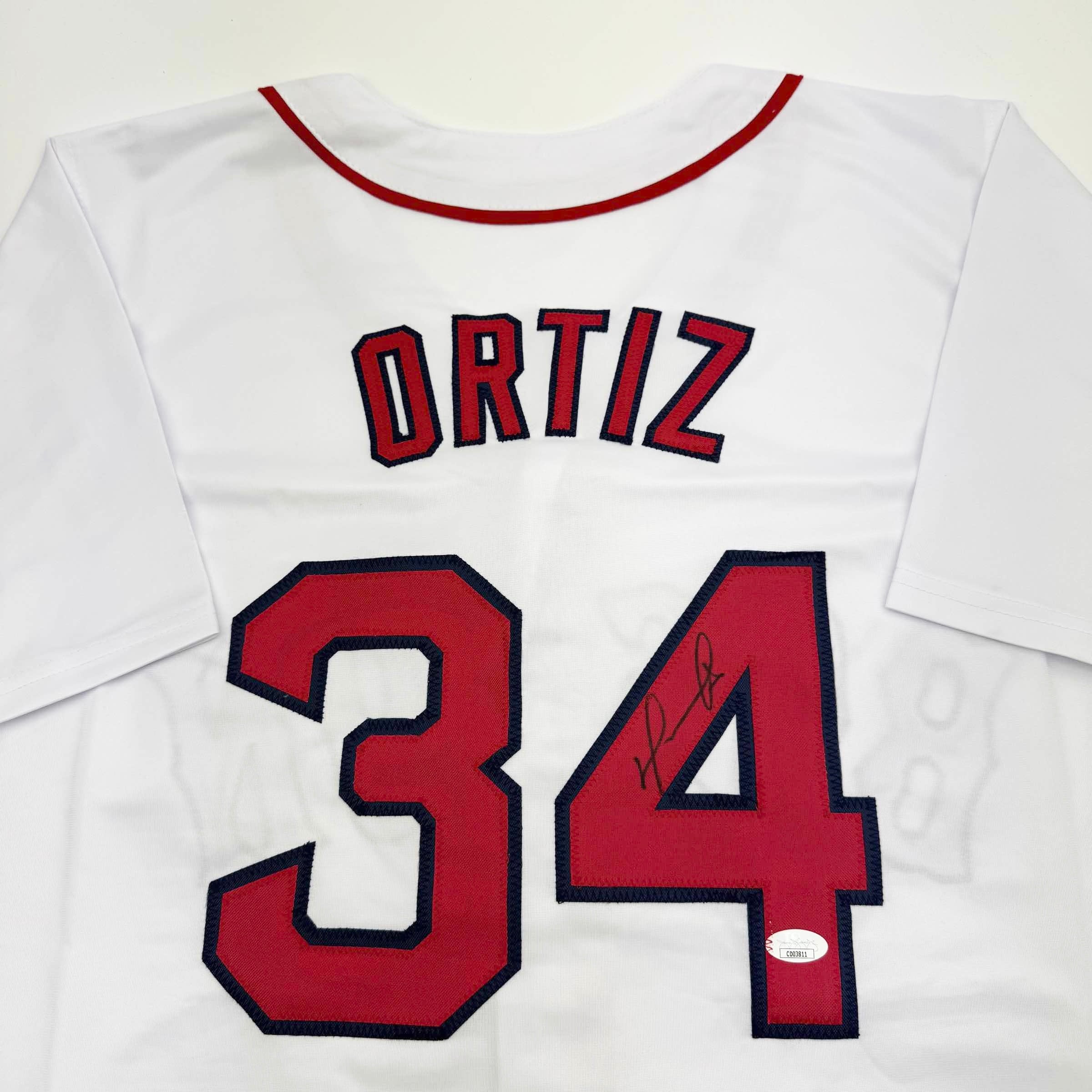 Autographed David Ortiz Boston White Baseball Jersey - Image 2