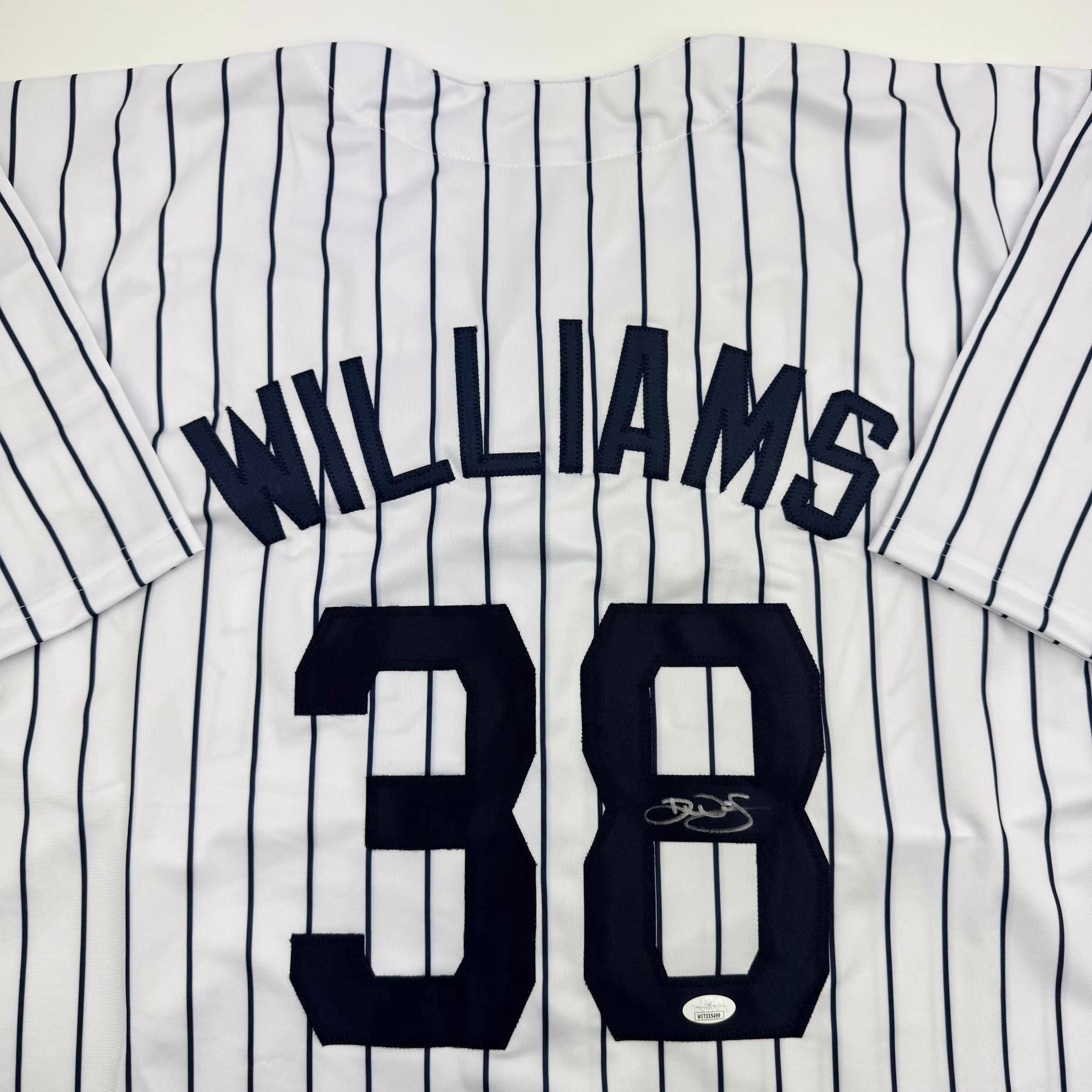 Autographed/Signed Devin Williams New York Pinstripe Baseball Jersey JSA COA - Image 2