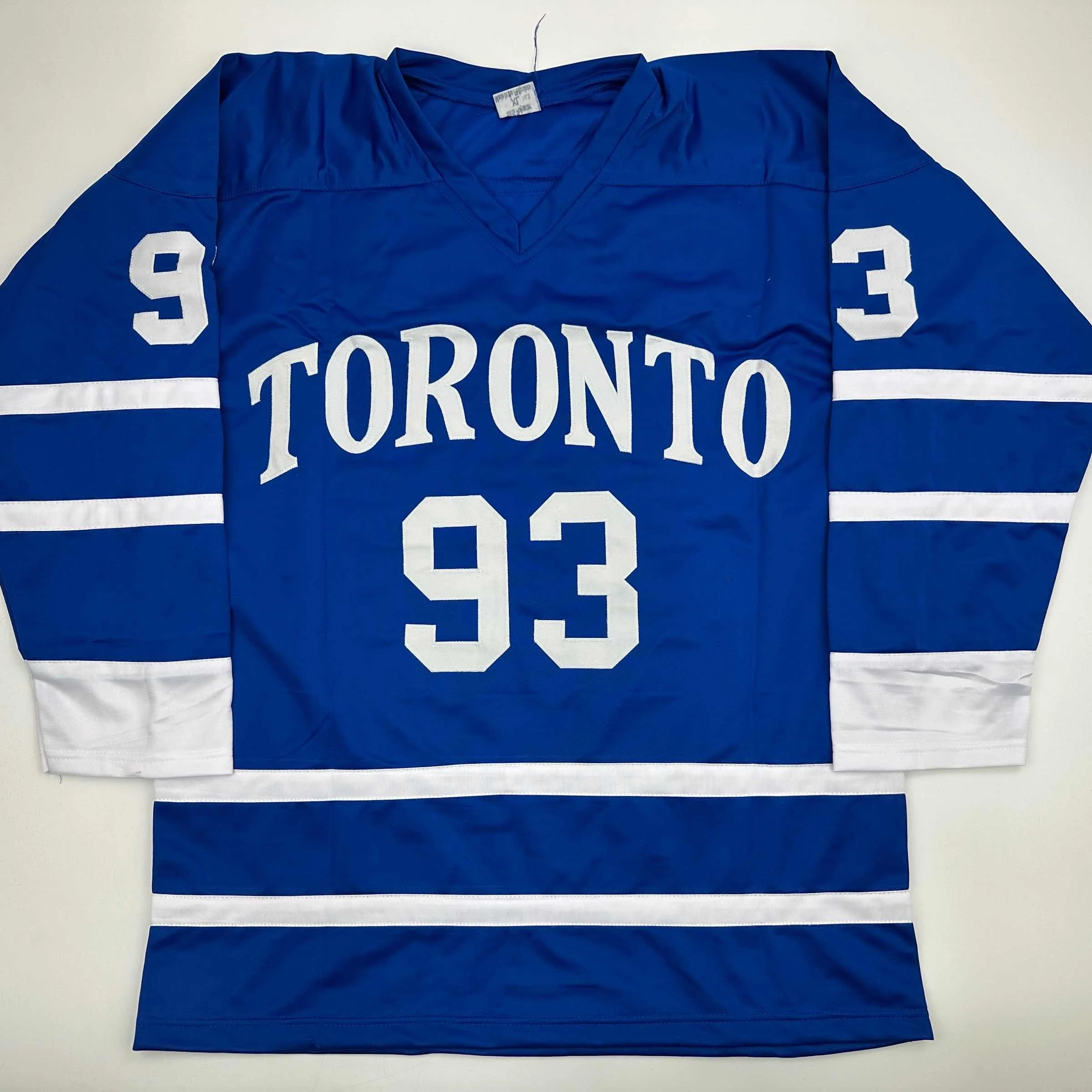 Autographed/Signed Doug Gilmour Toronto Blue Hockey Jersey JSA COA - Image 4
