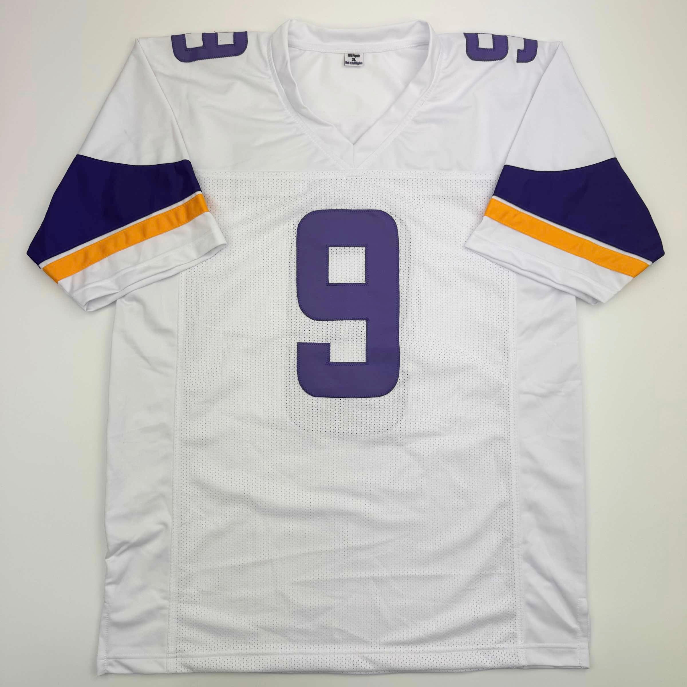 Autographed J.J. McCarthy White Football Jersey - Image 4