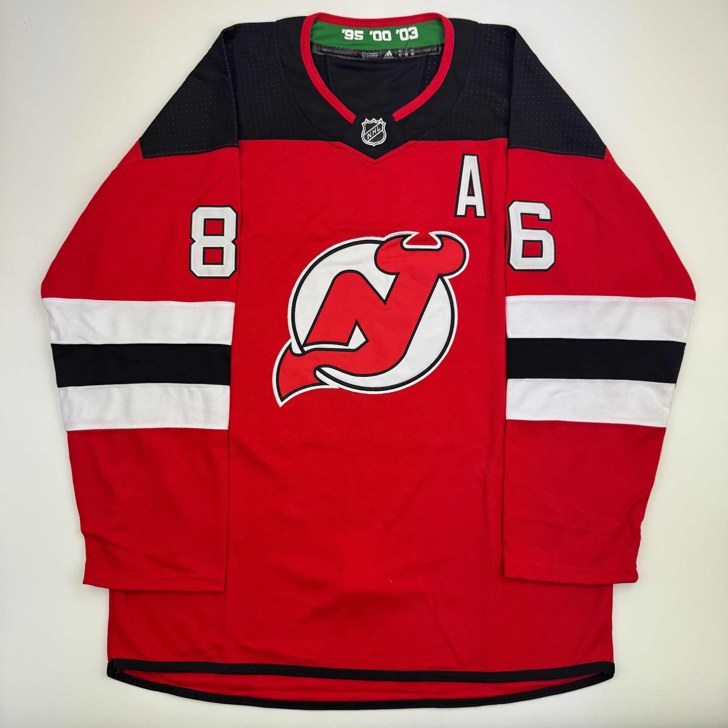 Autographed Jack Hughes New Jersey Devils Authentic Red Hockey Jersey - Image 3