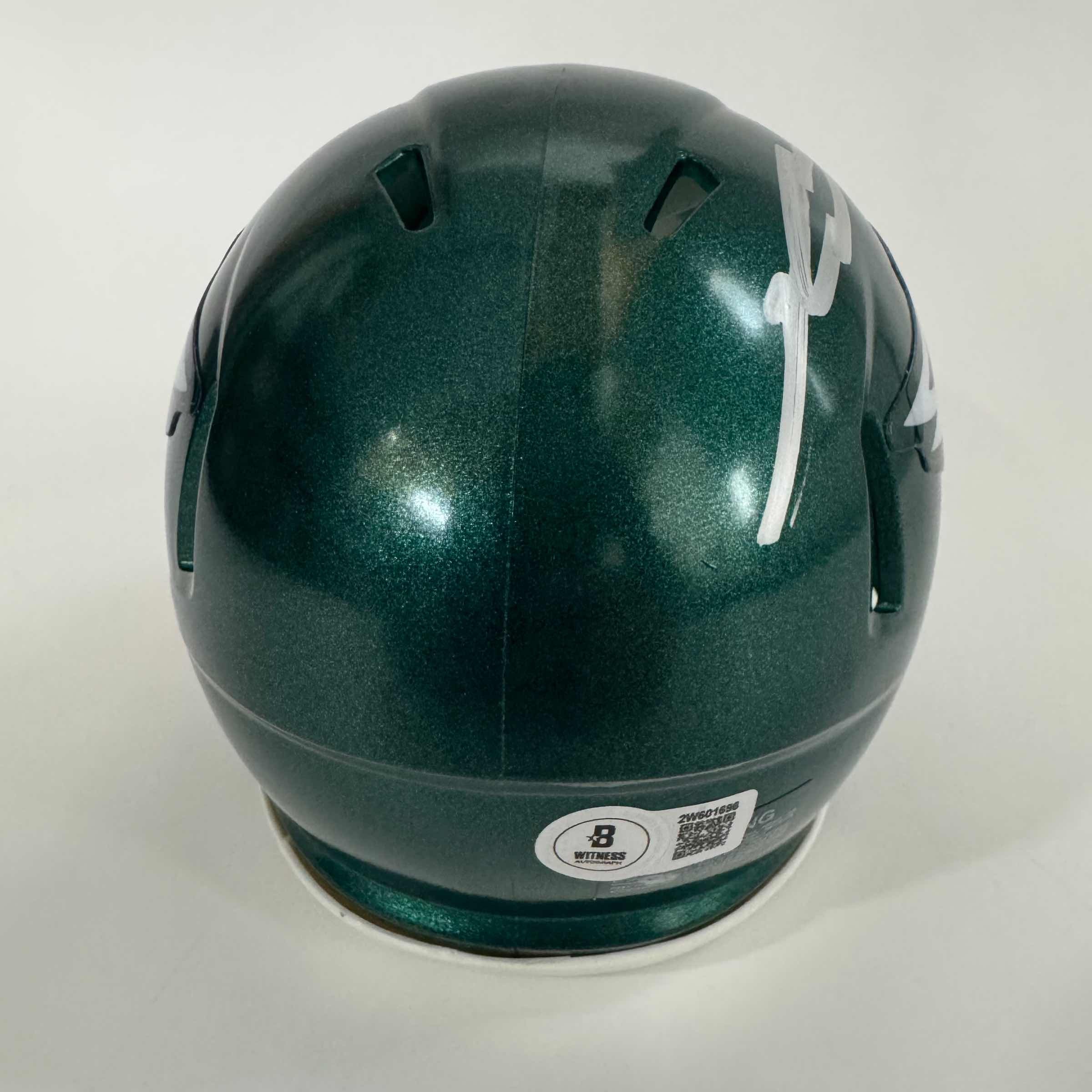 Autographed Philadelphia Eagles Jalen Carter Mini Football Helmet - Image 3