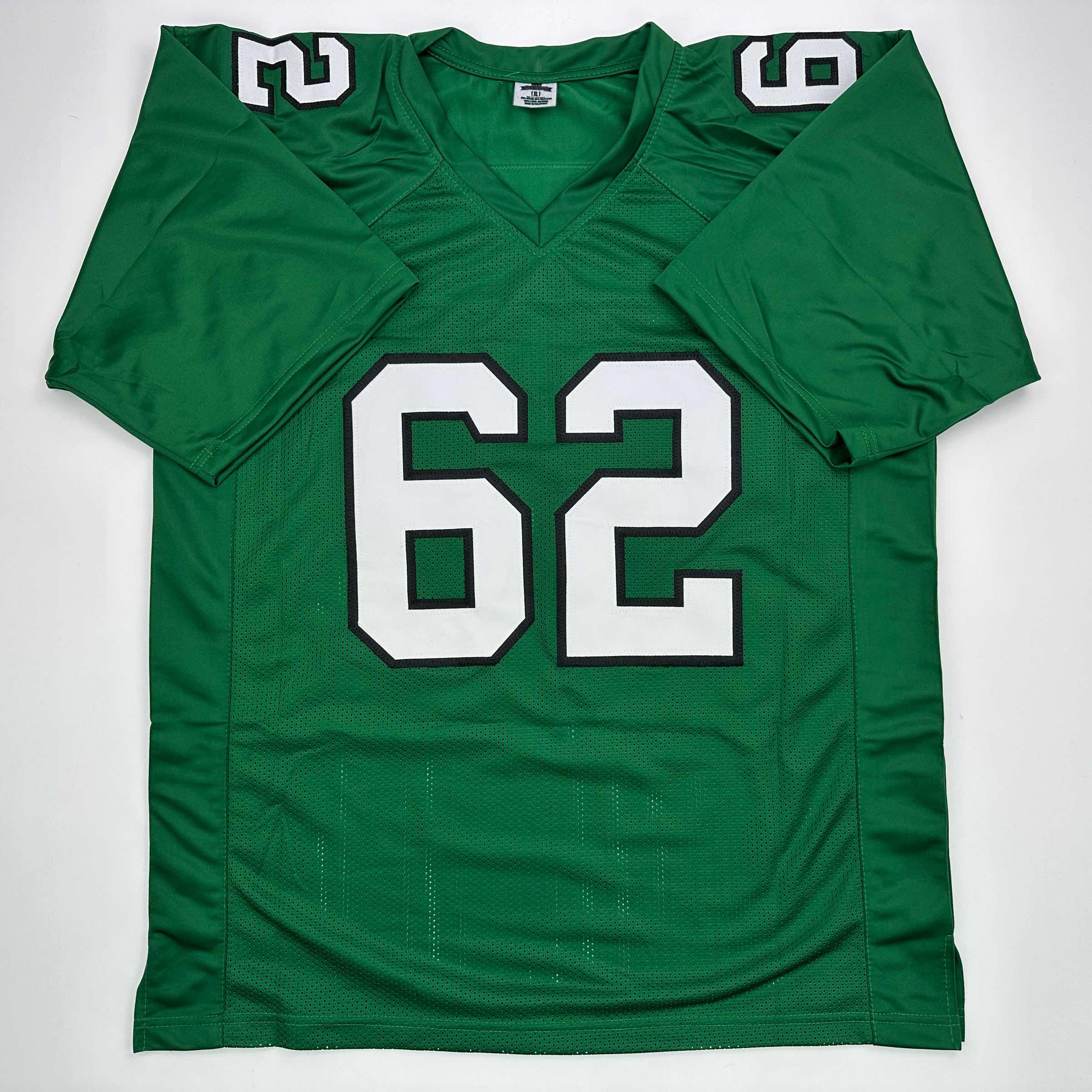 Autographed/Signed Jason Kelce Philadelphia Kelly Green Football Jersey PSA/DNA COA - Image 4