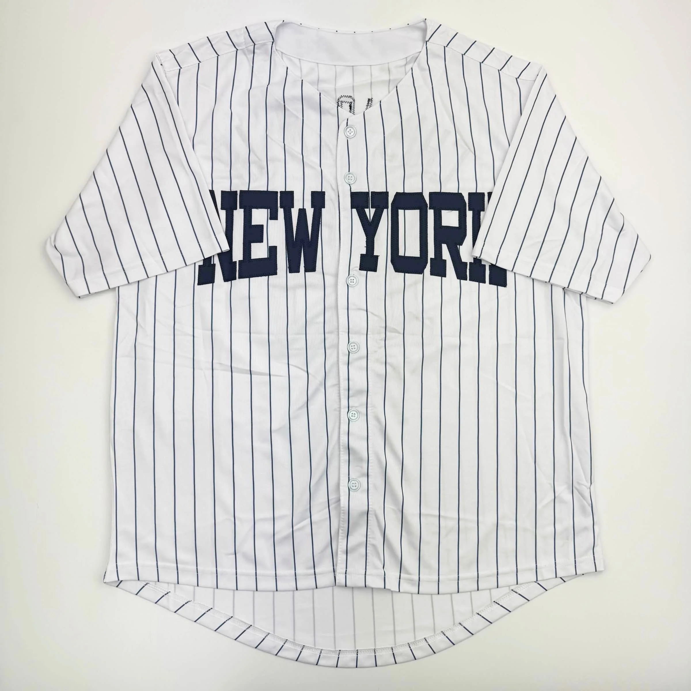 Autographed/Signed Jazz Chisholm Jr. New York Pinstripe Baseball Jersey Beckett BAS COA - Image 4