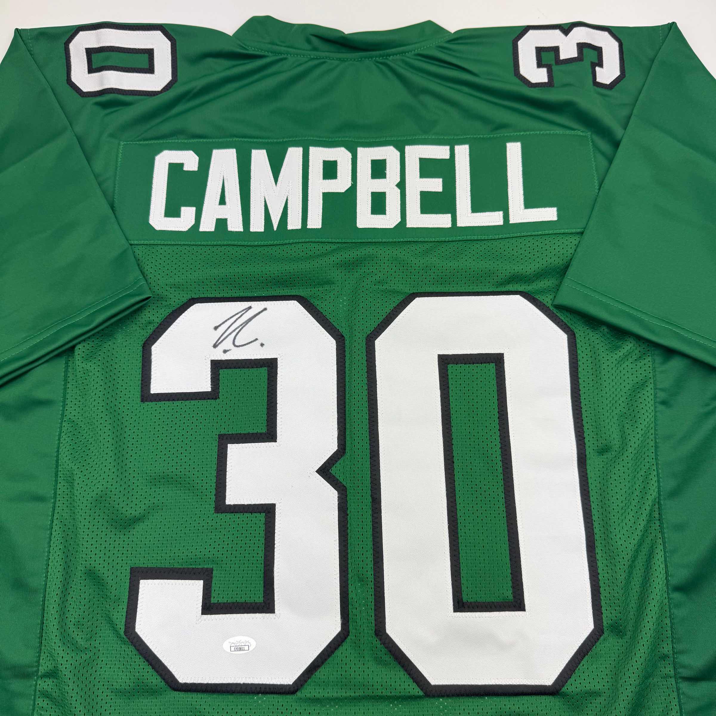 Autographed/Signed Jihaad Campbell Philadelphia Kelly Green Football Jersey JSA COA - Image 2