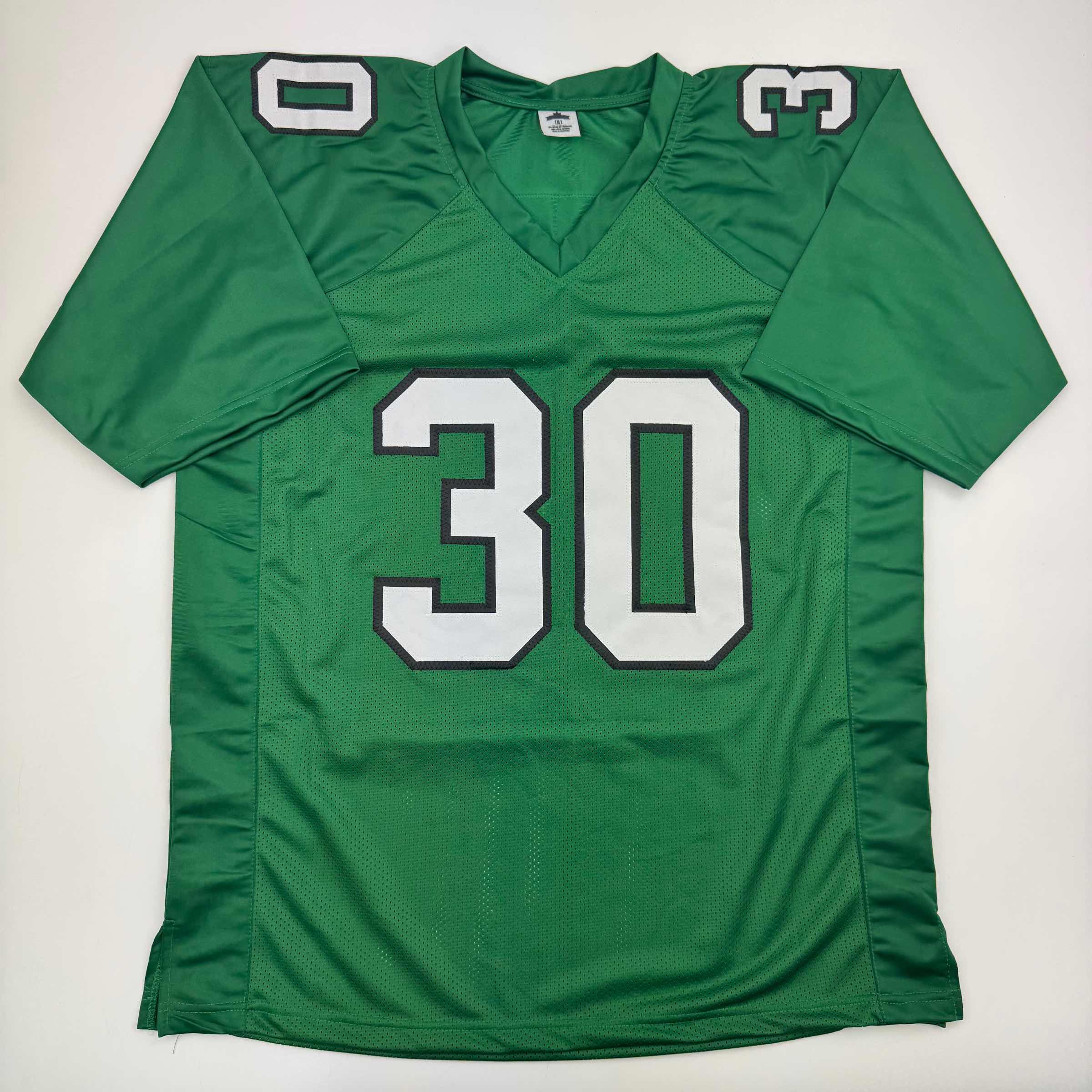 Autographed/Signed Jihaad Campbell Philadelphia Kelly Green Football Jersey JSA COA - Image 4
