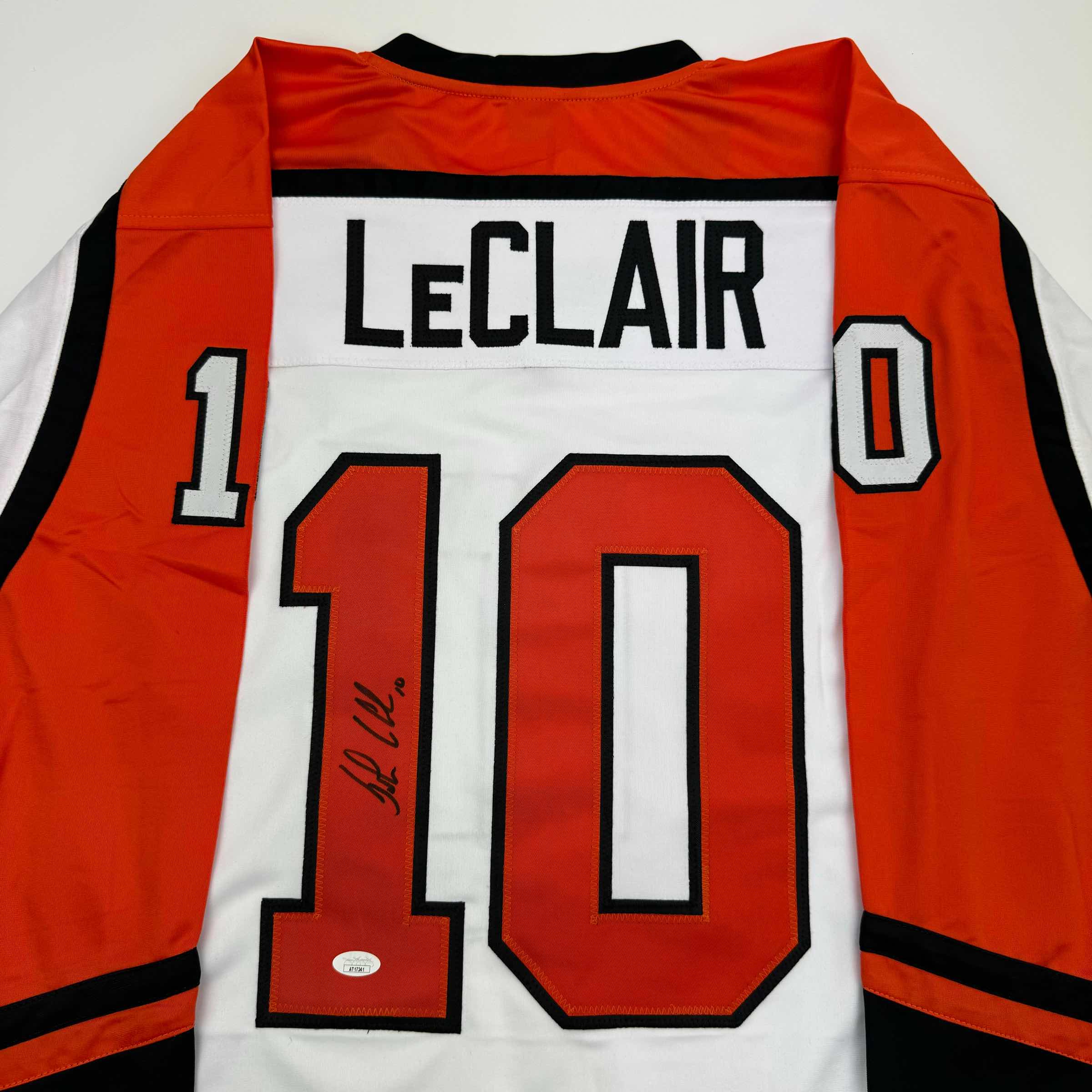 Autographed/Signed John LeClair Philadelphia White Hockey Jersey JSA COA - Image 2
