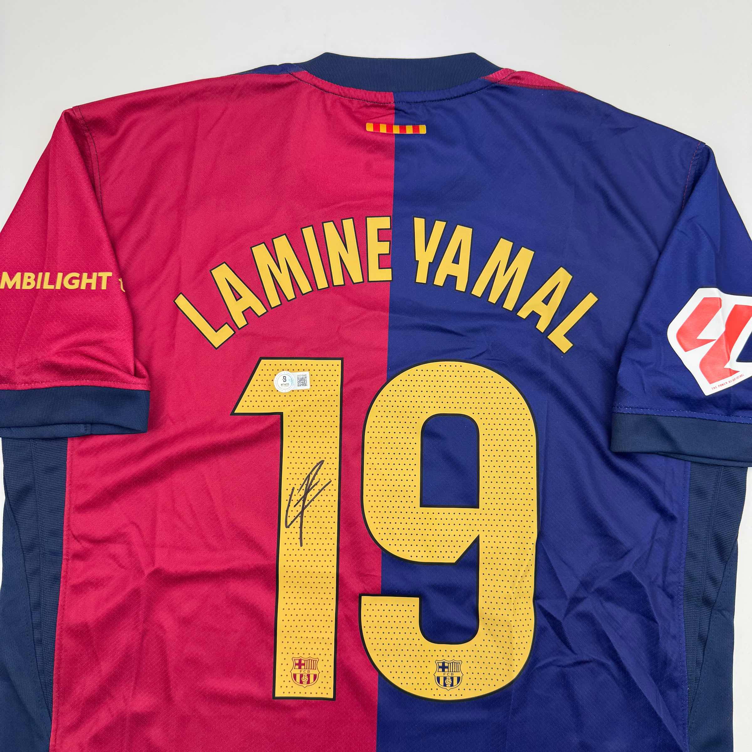 Autographed FC Barcelona Lamine Yamal Soccer Jersey - Image 2
