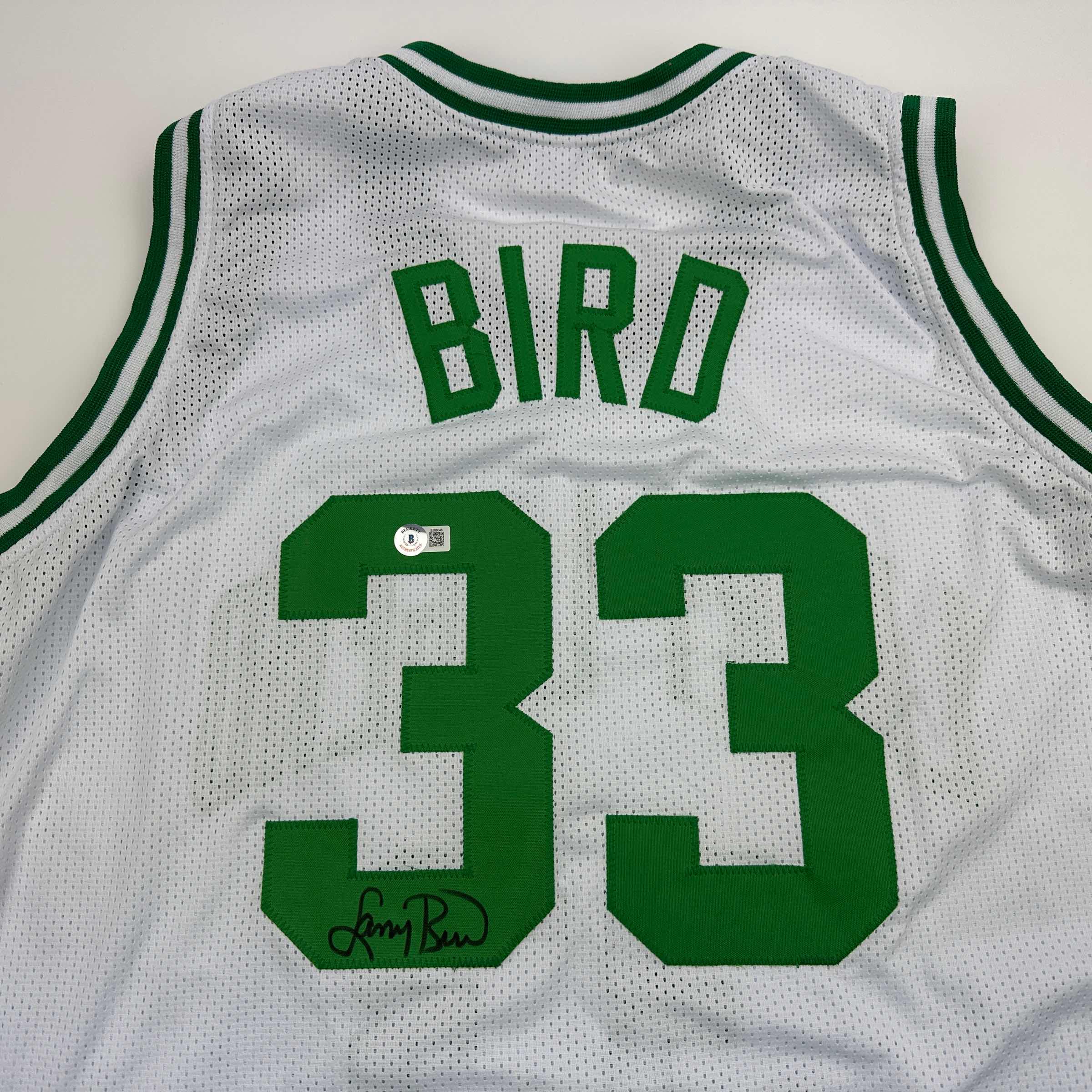 Autographed Boston Celtics Larry Bird White Basketball Jersey - Image 2