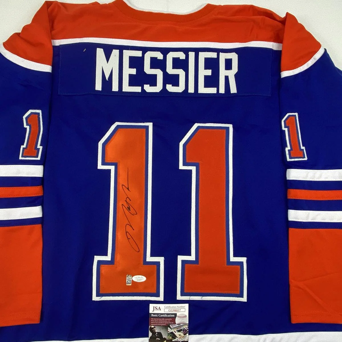 Autographed Mark Messier Edmonton Blue Hockey Jersey - Image 2