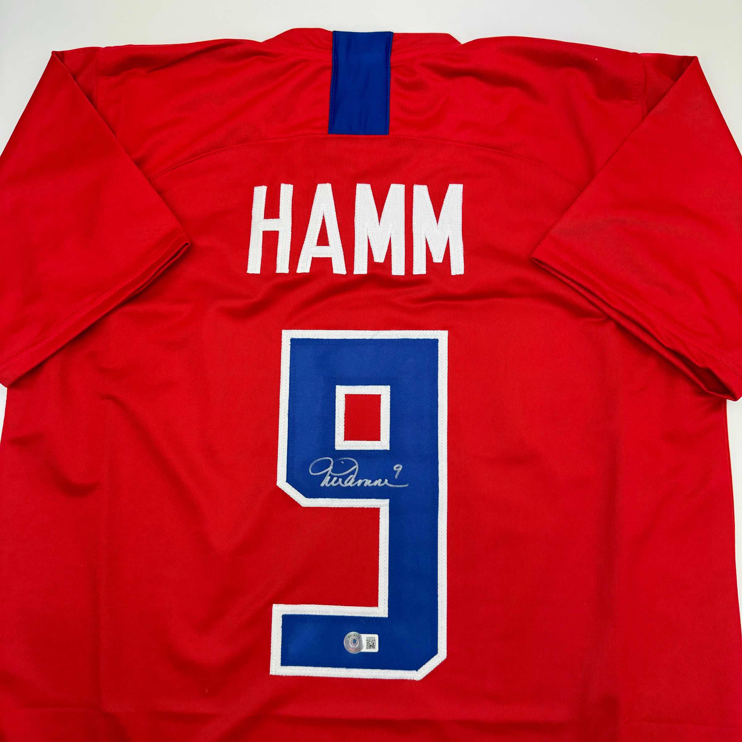 Autographed Mia Hamm Red Soccer Team USA World Cup Jersey - Image 2