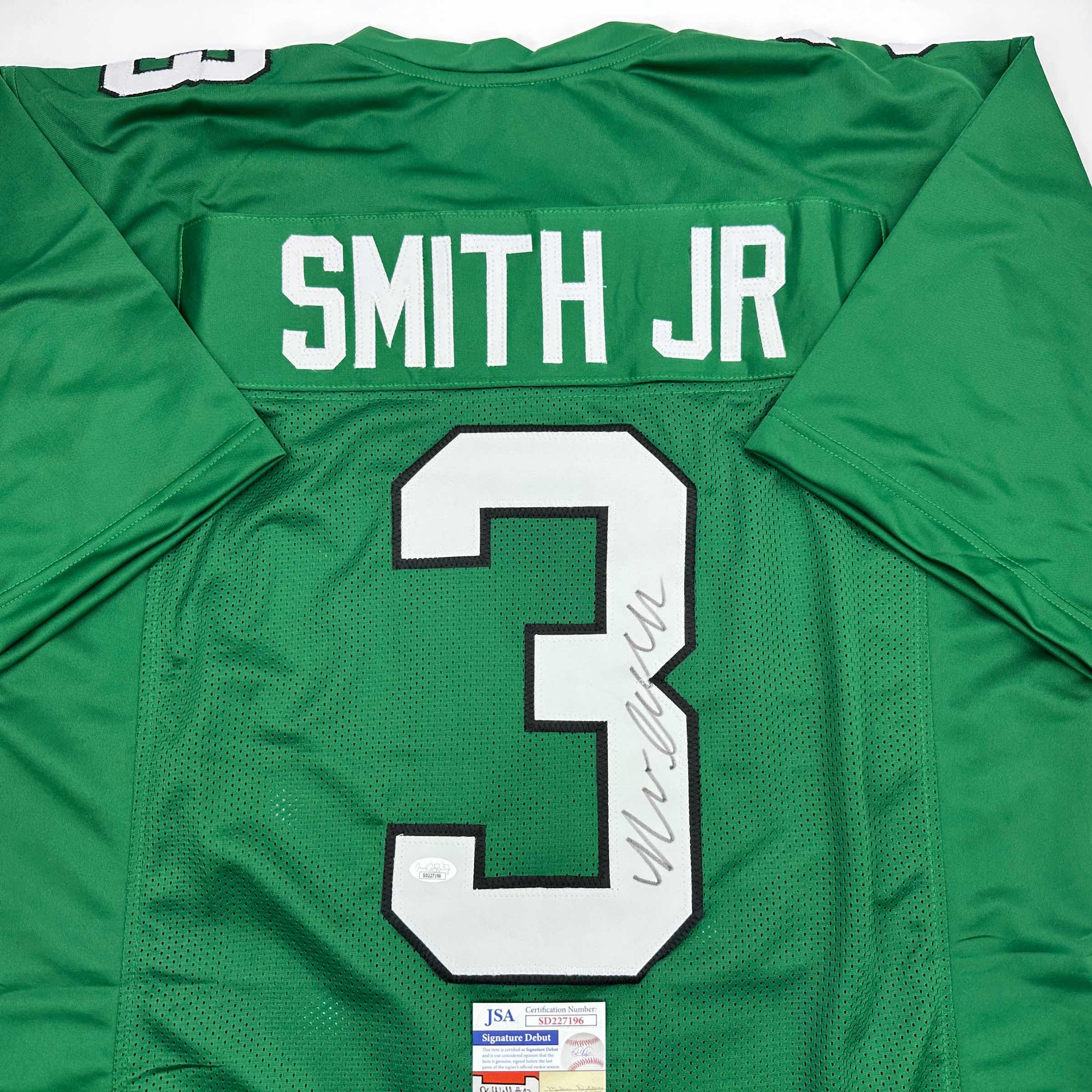 Autographed/Signed Nolan Smith Jr. Philadelphia Kelly Green Football Jersey JSA COA - Image 2