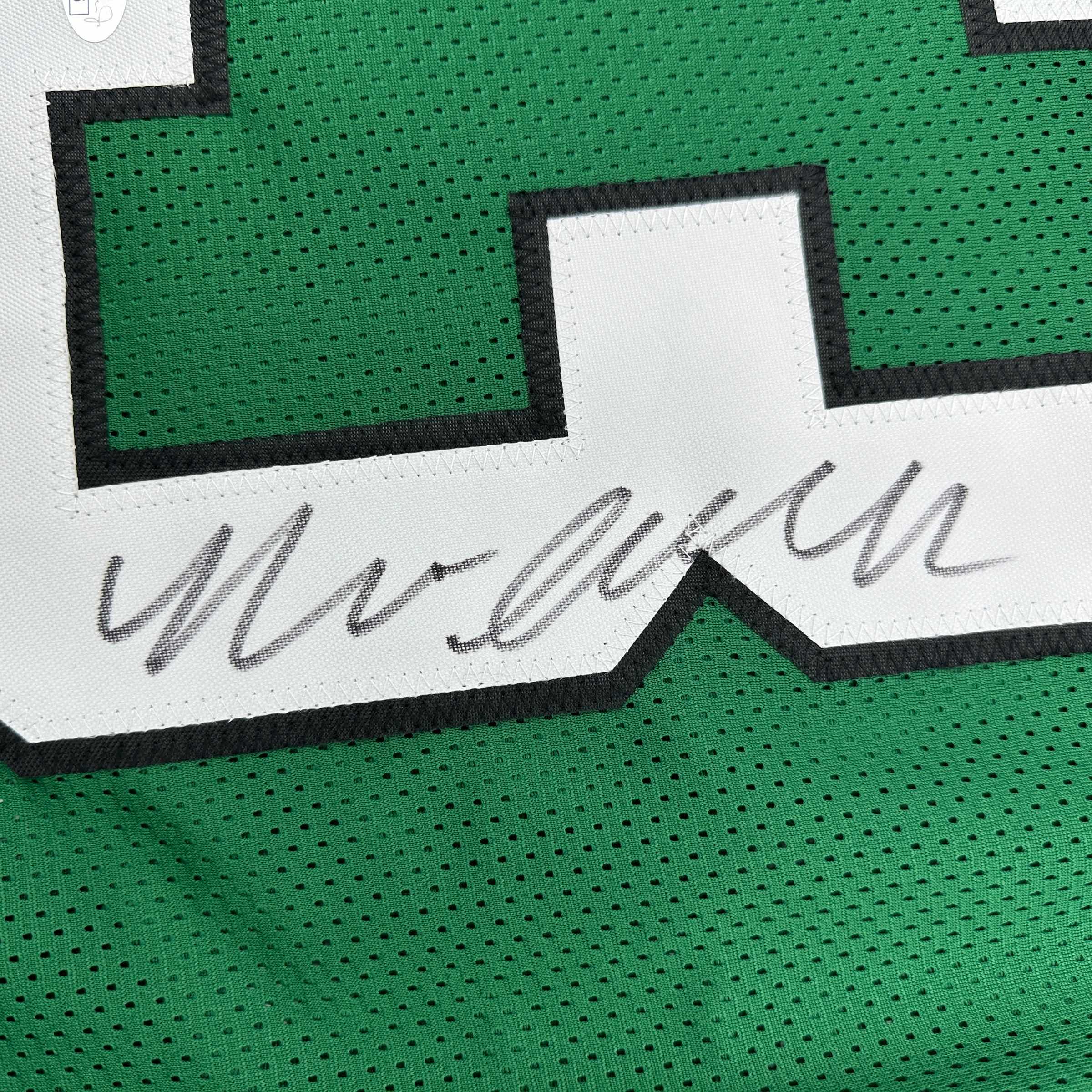 Autographed/Signed Nolan Smith Jr. Philadelphia Kelly Green Football Jersey JSA COA - Image 3